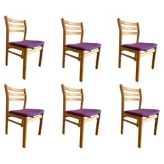 Retro Set of 6 Scandinavian modern dining birch dining chairs