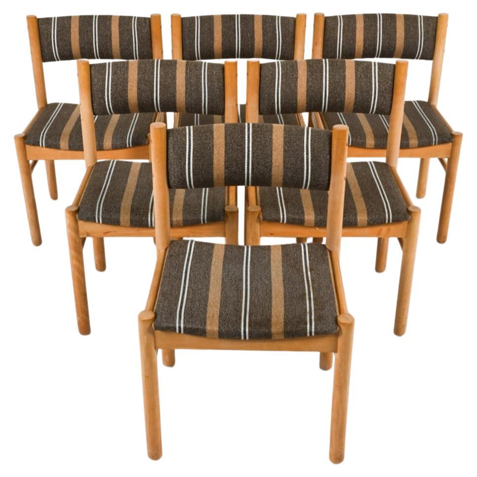 Set of 6 Scandinavian modern dining birch dining chairs