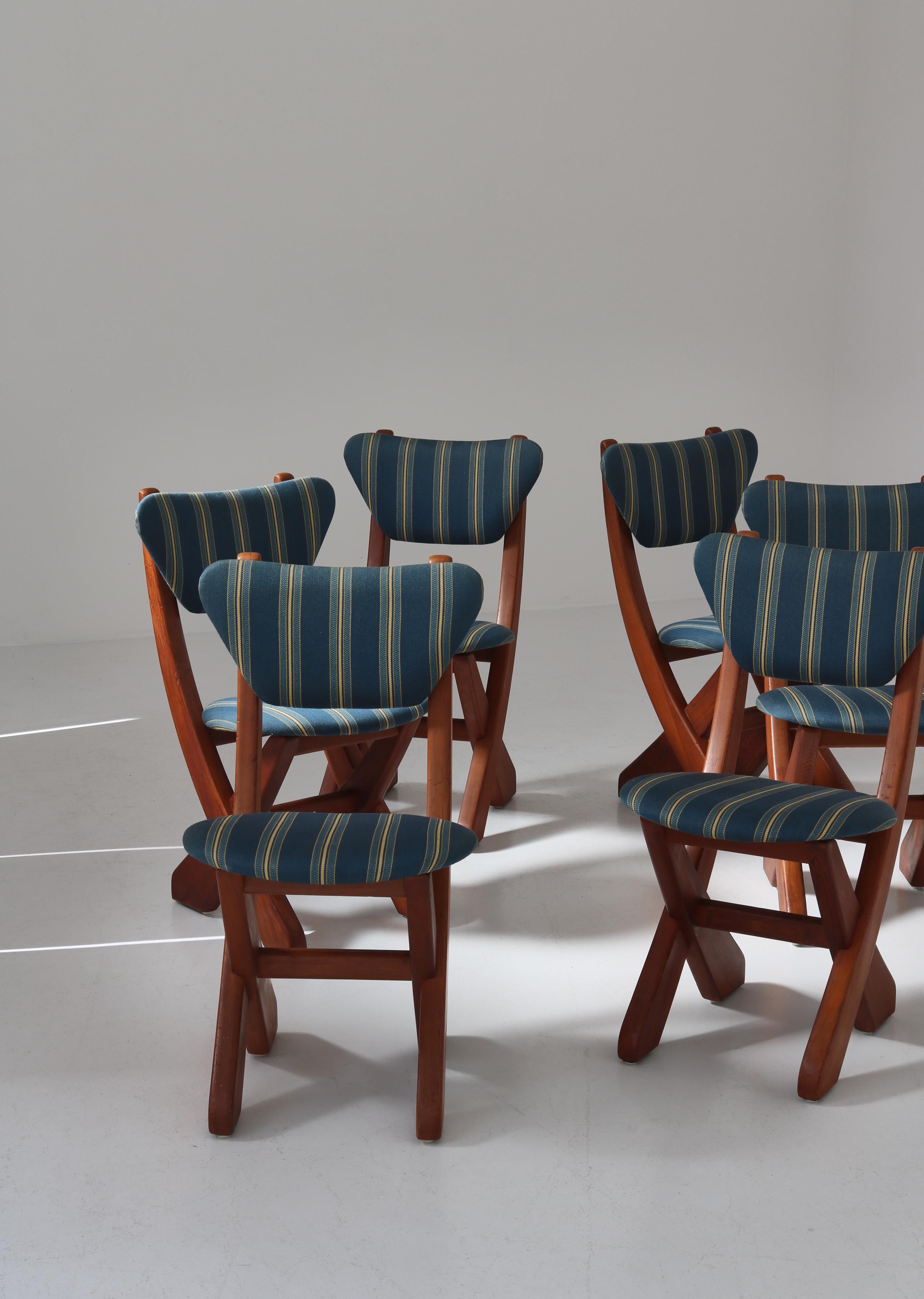 Danois Ensemble de 6 chaises de salle à manger scandinaves modernes en bois de pin, Danemark, années 1960 en vente