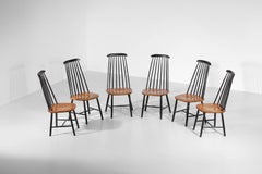 Set of 6 Scandinavian Solid Beechwood Chairs from the 60's Ilmari Tapiovaara, G