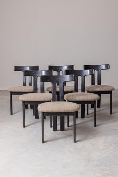 Set of 6 Scandinavian “T-Back” Dining Chairs in the Style of Carl Hansen