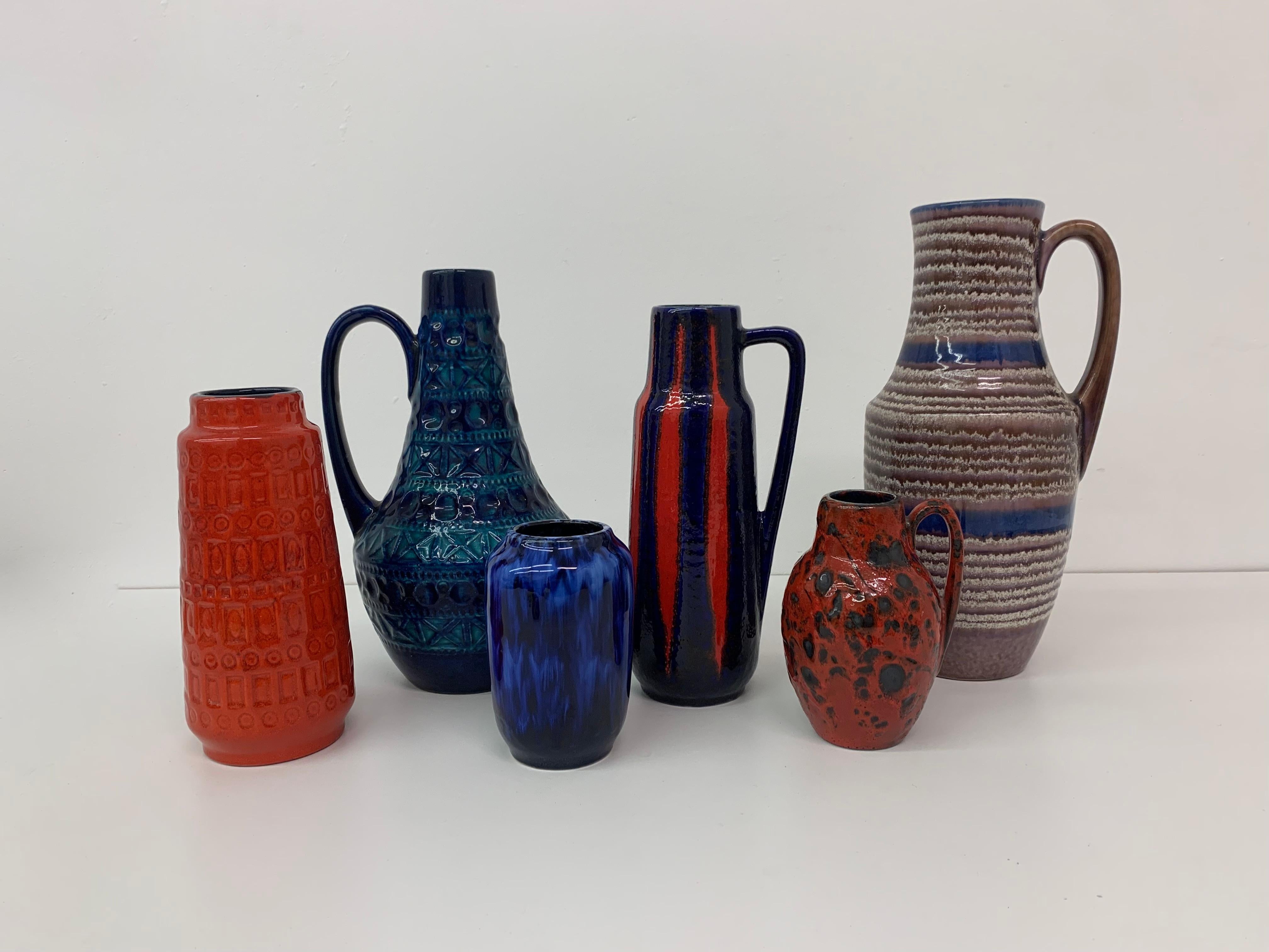 Ensemble de 6 vases en céramique de Scheurich, Allemagne de l'Ouest, années 1960 en vente 1