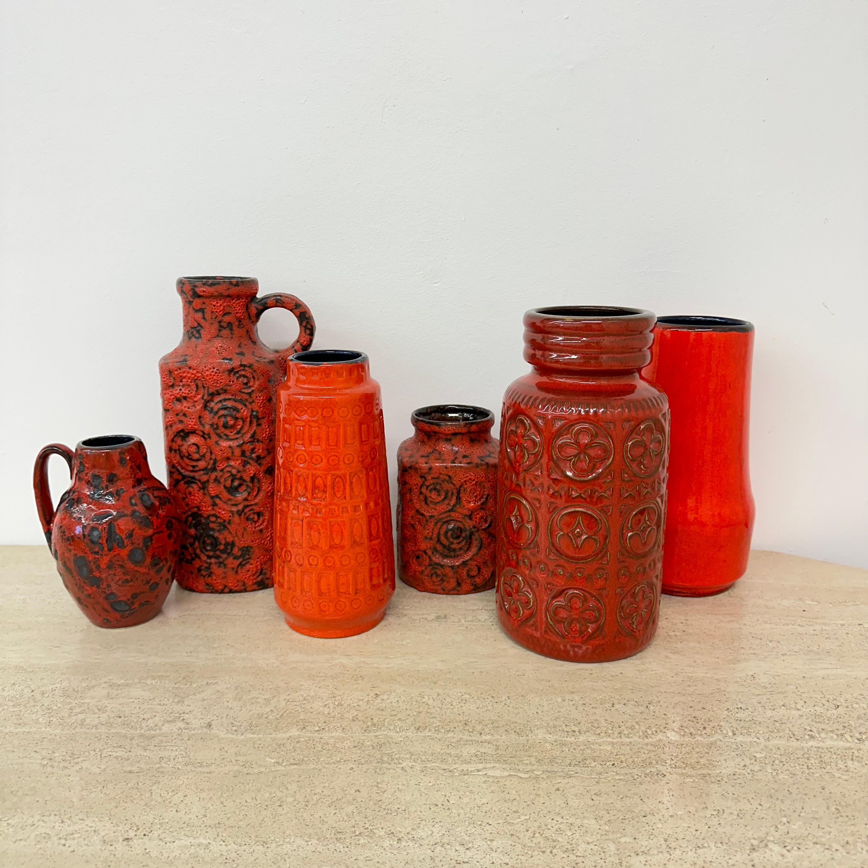 Set di 6 vasi in ceramica Scheurich Germania Ovest , anni '70 in vendita 8