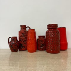 Set von 6 Scheurich-Keramikvasen aus Westdeutschland, 1970er-Jahre