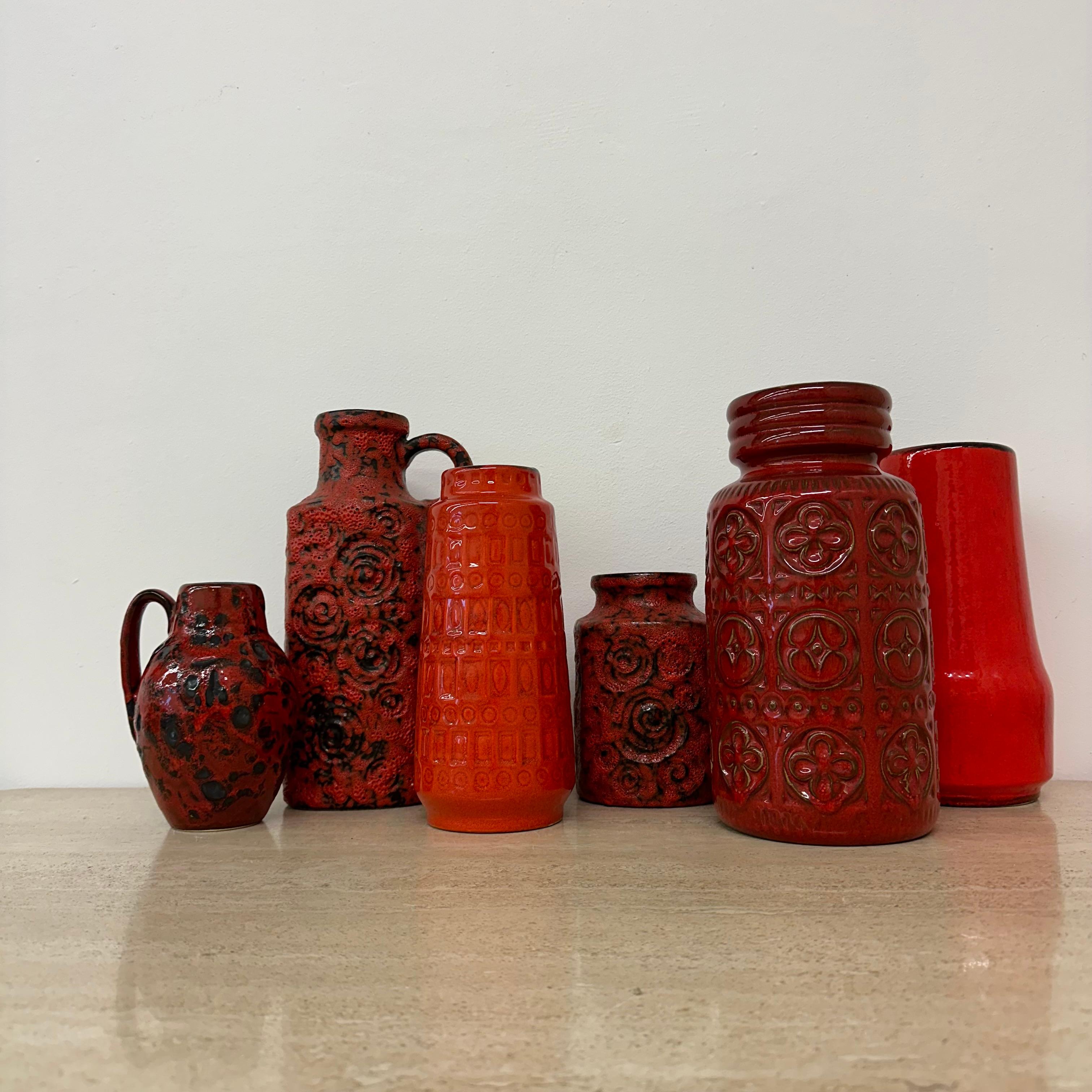 Set di 6 vasi in ceramica Scheurich Germania Ovest , anni '70 In condizioni buone in vendita a Delft, NL