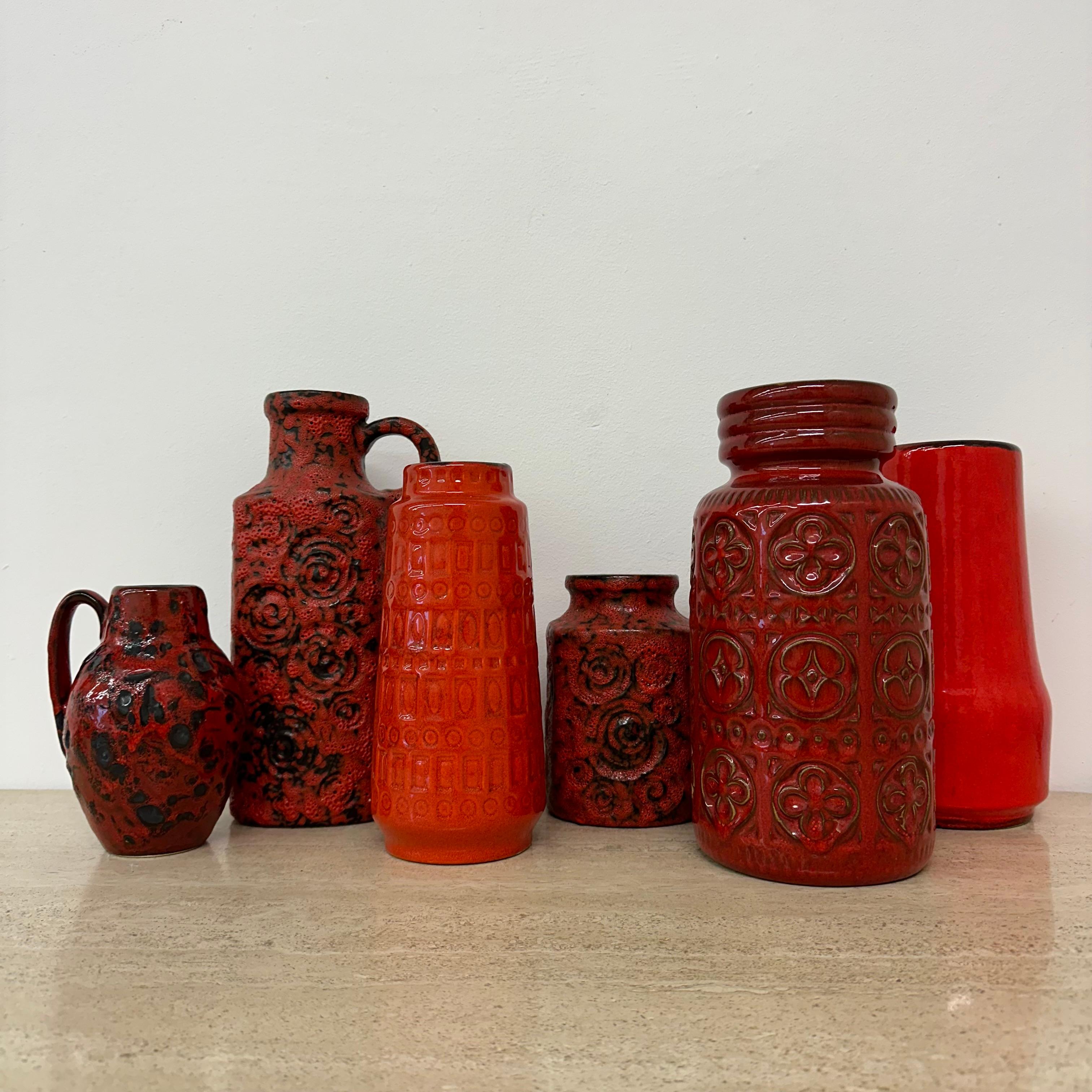 Fine XX secolo Set di 6 vasi in ceramica Scheurich Germania Ovest , anni '70 in vendita
