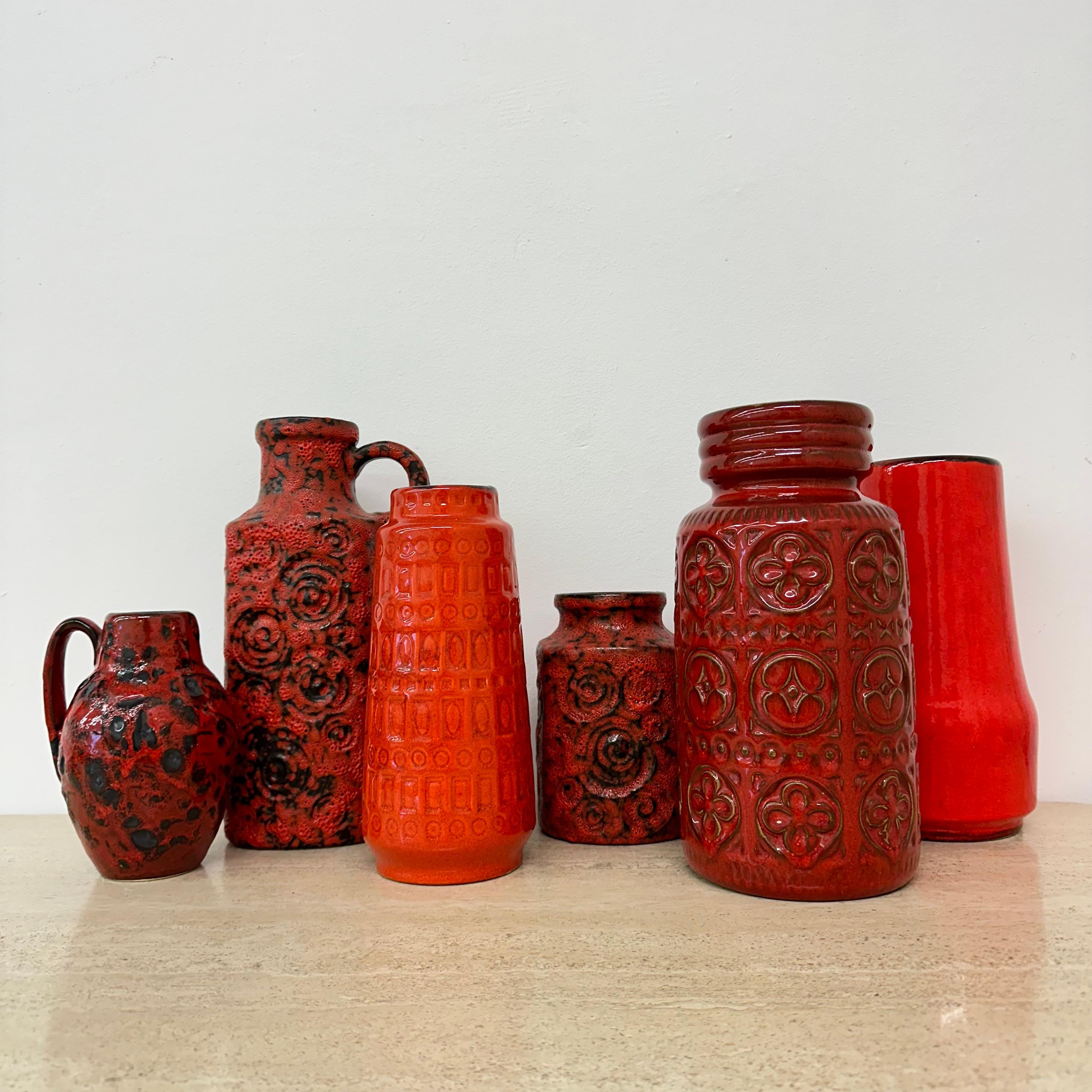 Ceramica Set di 6 vasi in ceramica Scheurich Germania Ovest , anni '70 in vendita