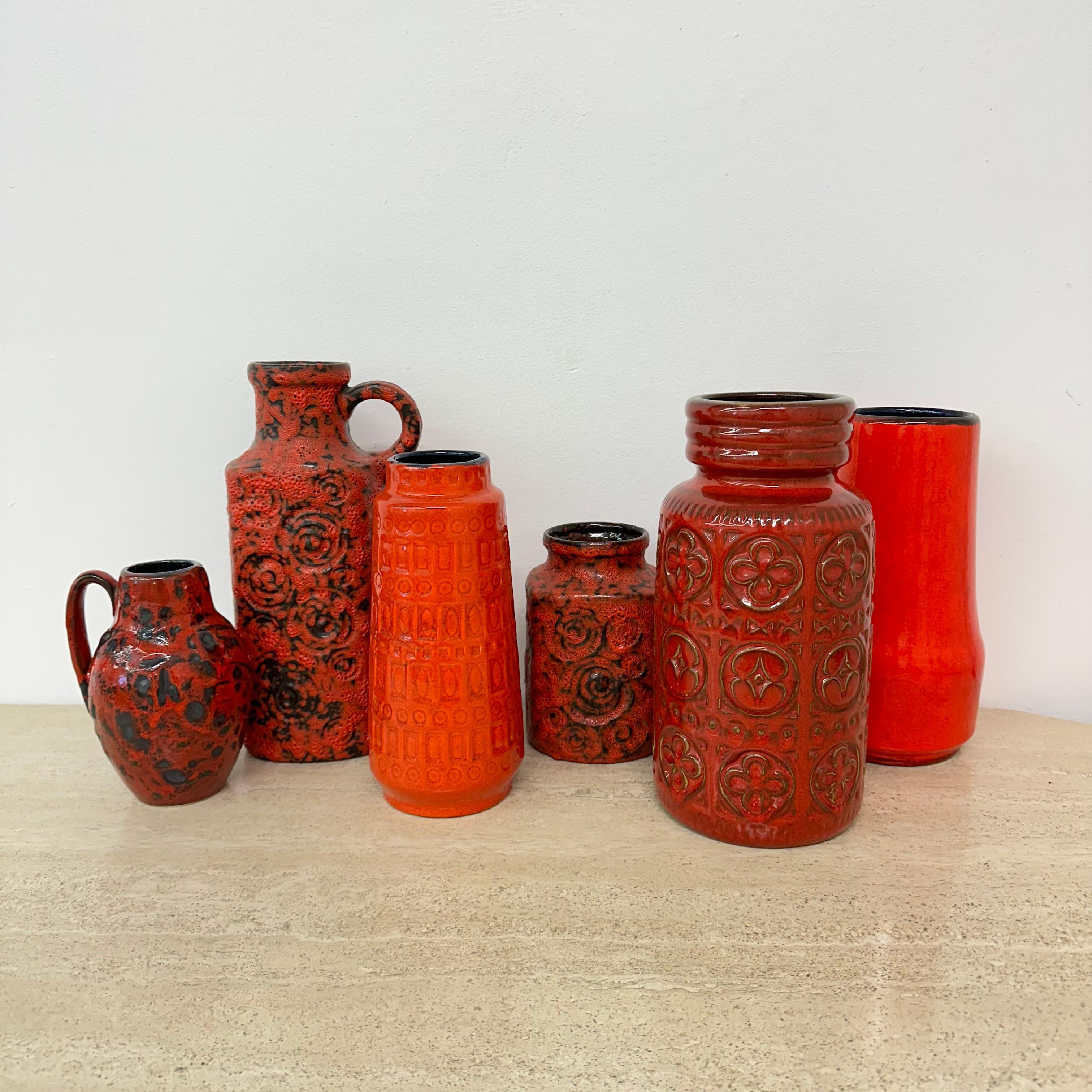 Set di 6 vasi in ceramica Scheurich Germania Ovest , anni '70 in vendita 1