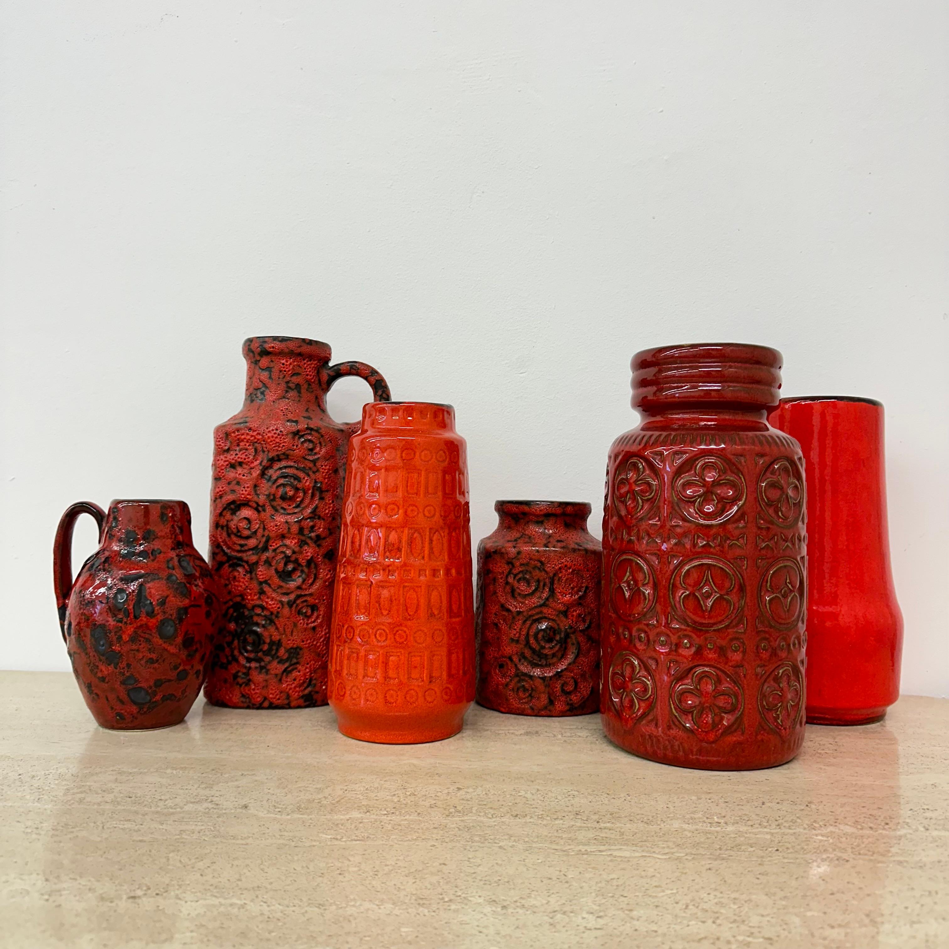 Set di 6 vasi in ceramica Scheurich Germania Ovest , anni '70 in vendita 2