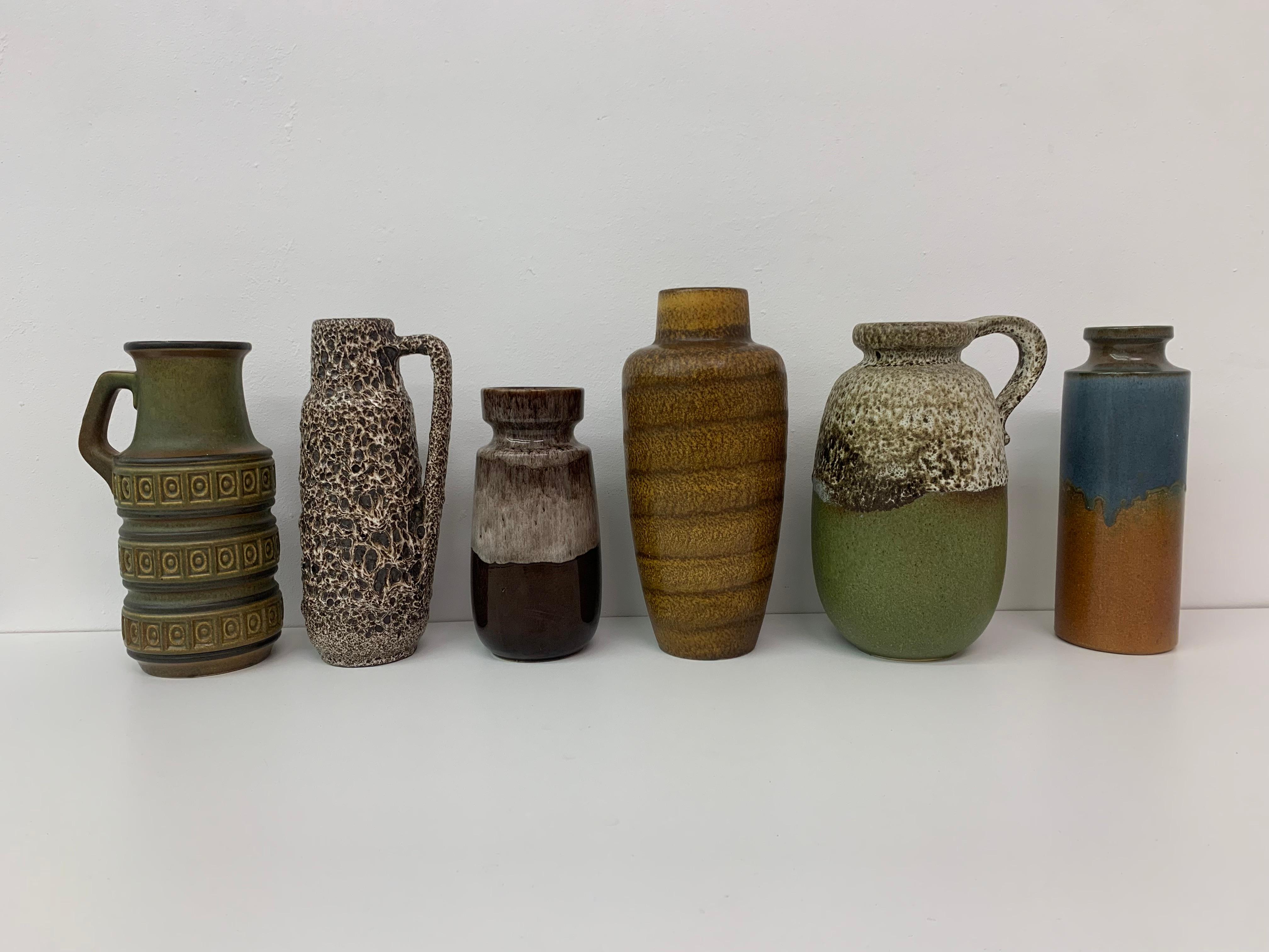 Set of 6 Scheurich West Germany Vases, 1970s In Excellent Condition For Sale In Delft, NL
