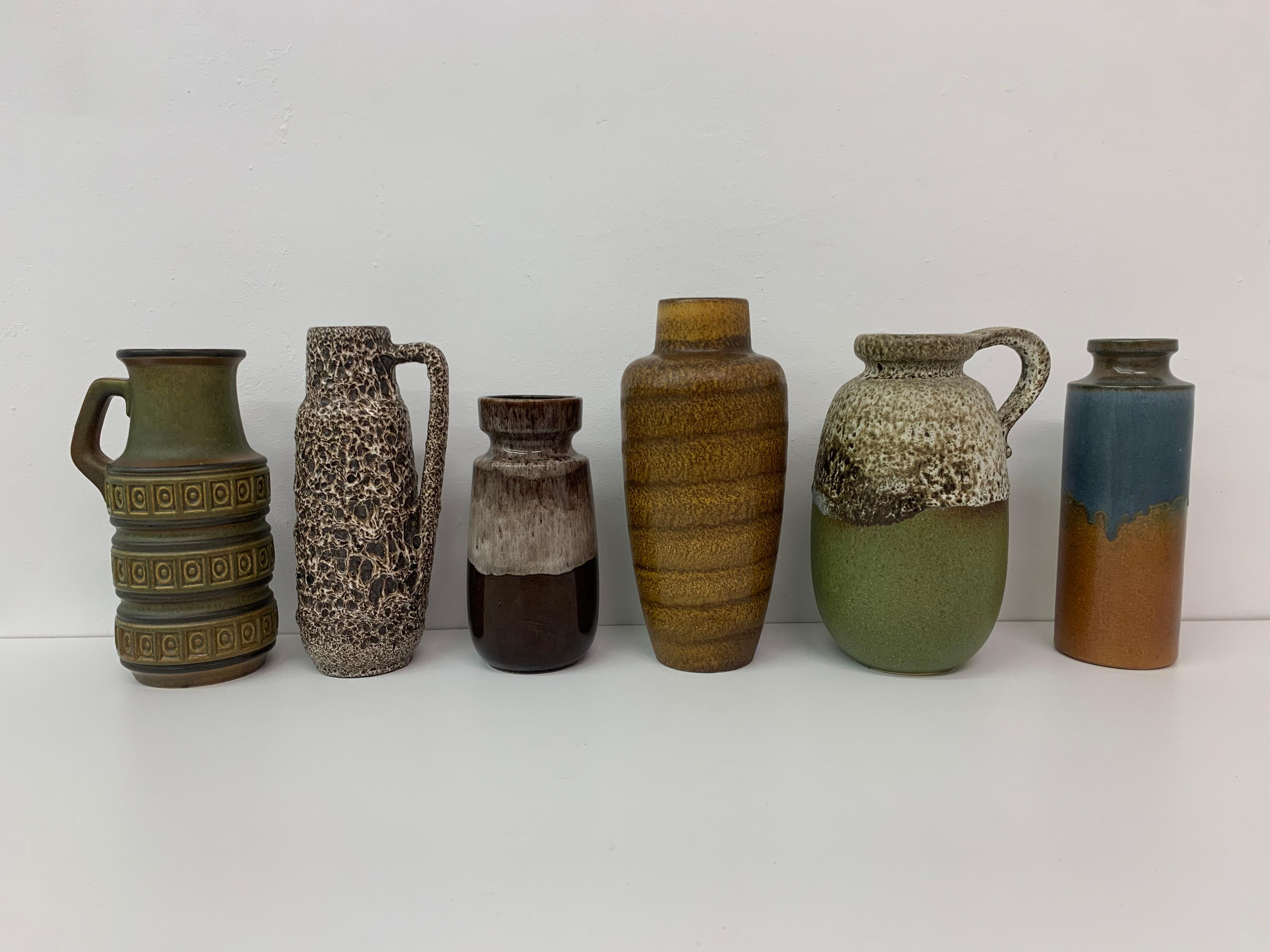 Set of 6 Scheurich West Germany Vases, 1970s For Sale 1