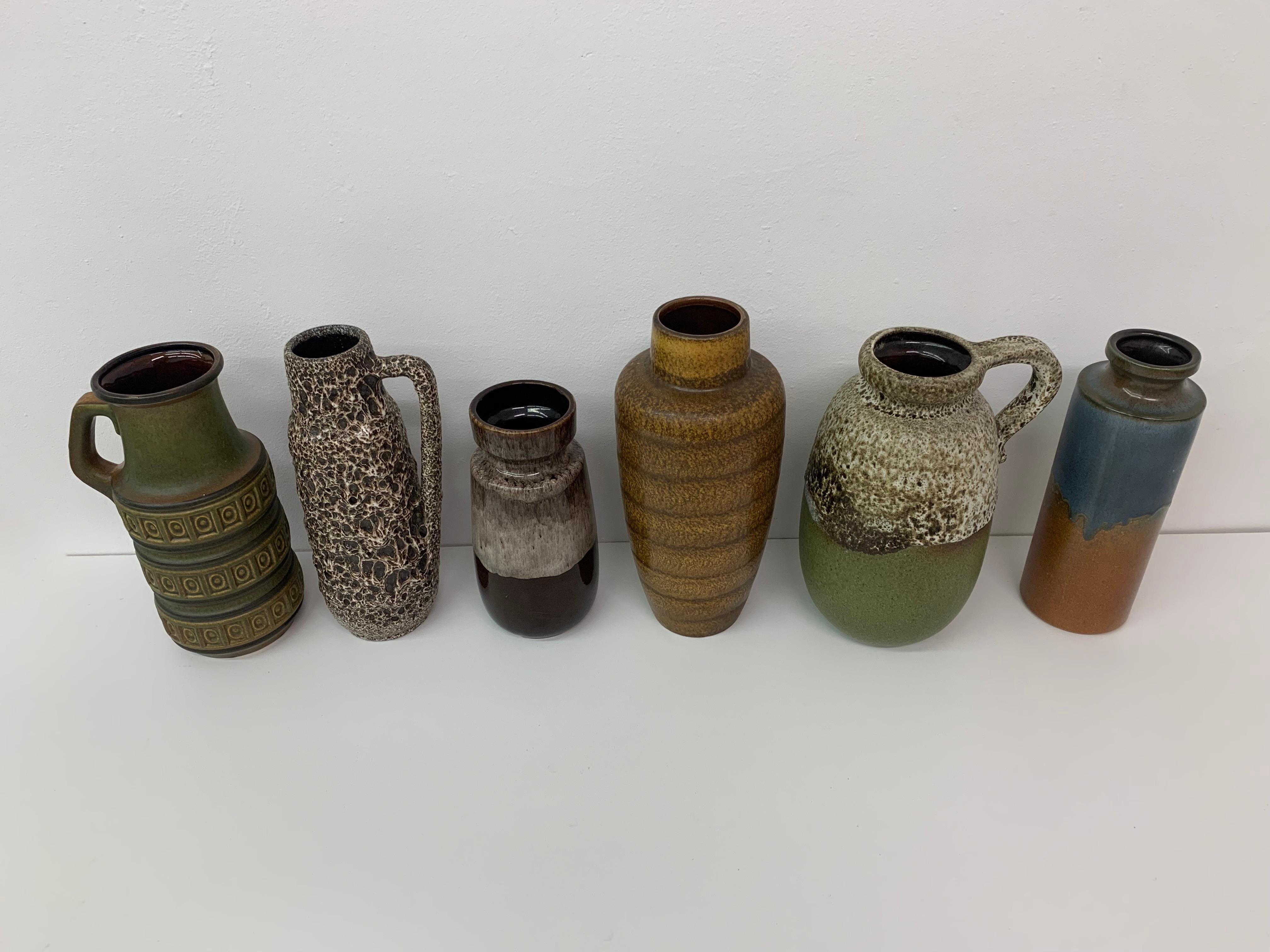 Set of 6 Scheurich West Germany Vases, 1970s For Sale 2