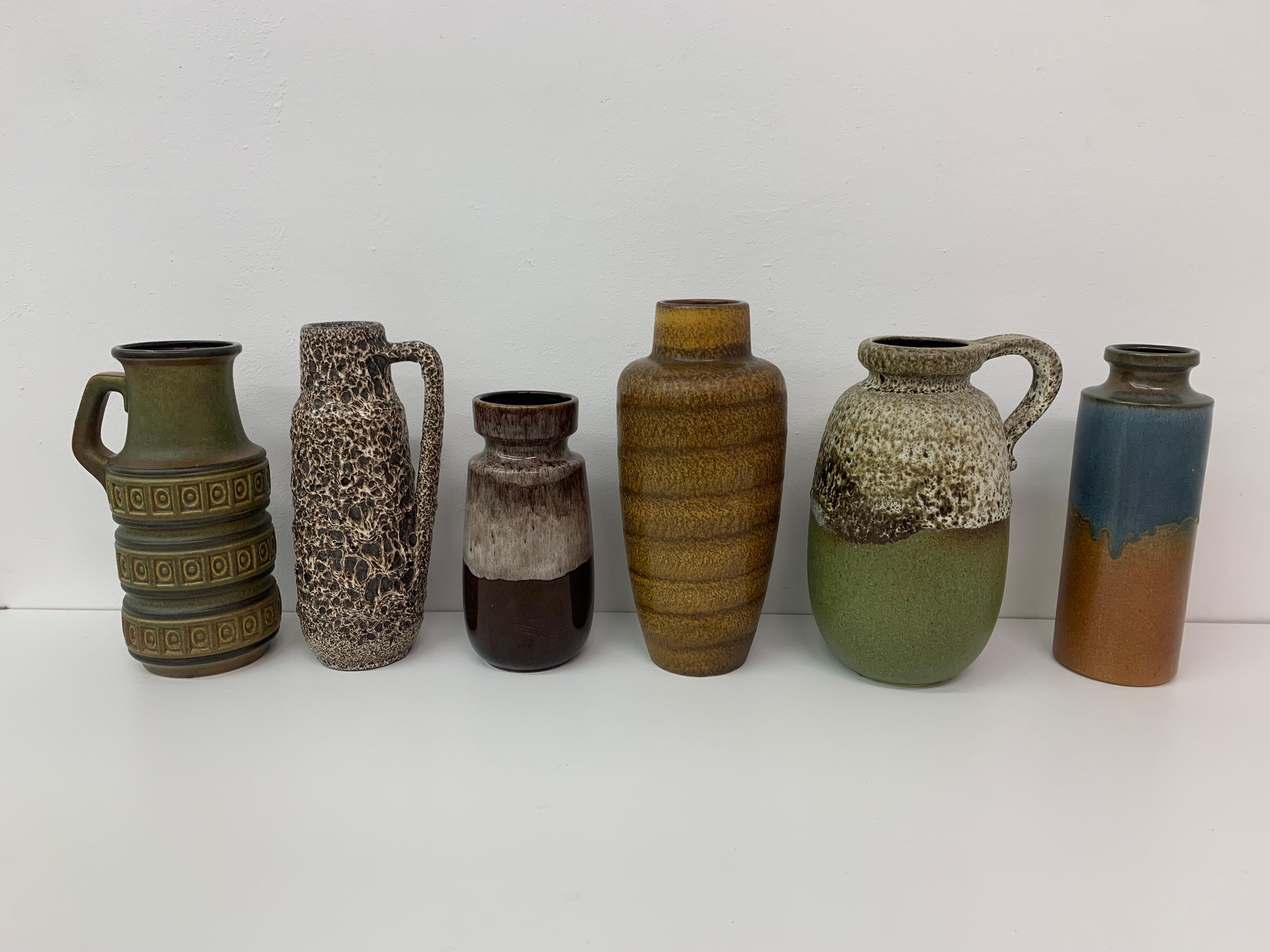Set of 6 Scheurich West Germany Vases, 1970s For Sale 3