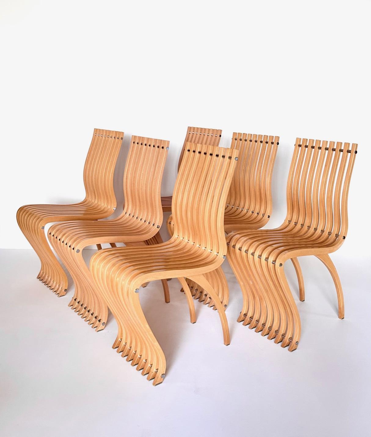 Post-Modern Set of 6 Schizzo chairs by Ron Arad, Vitra, 1989