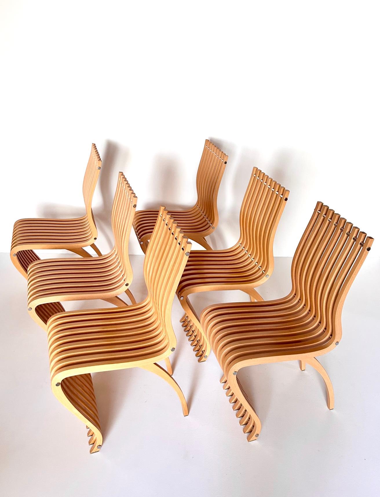 Set of 6 Schizzo chairs by Ron Arad, Vitra, 1989 In Good Condition In PARIS, FR