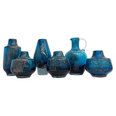 Set of 6 Schot Wiesel glass vases Bavarian ‘Florida’ by Heinrich Löffehardt