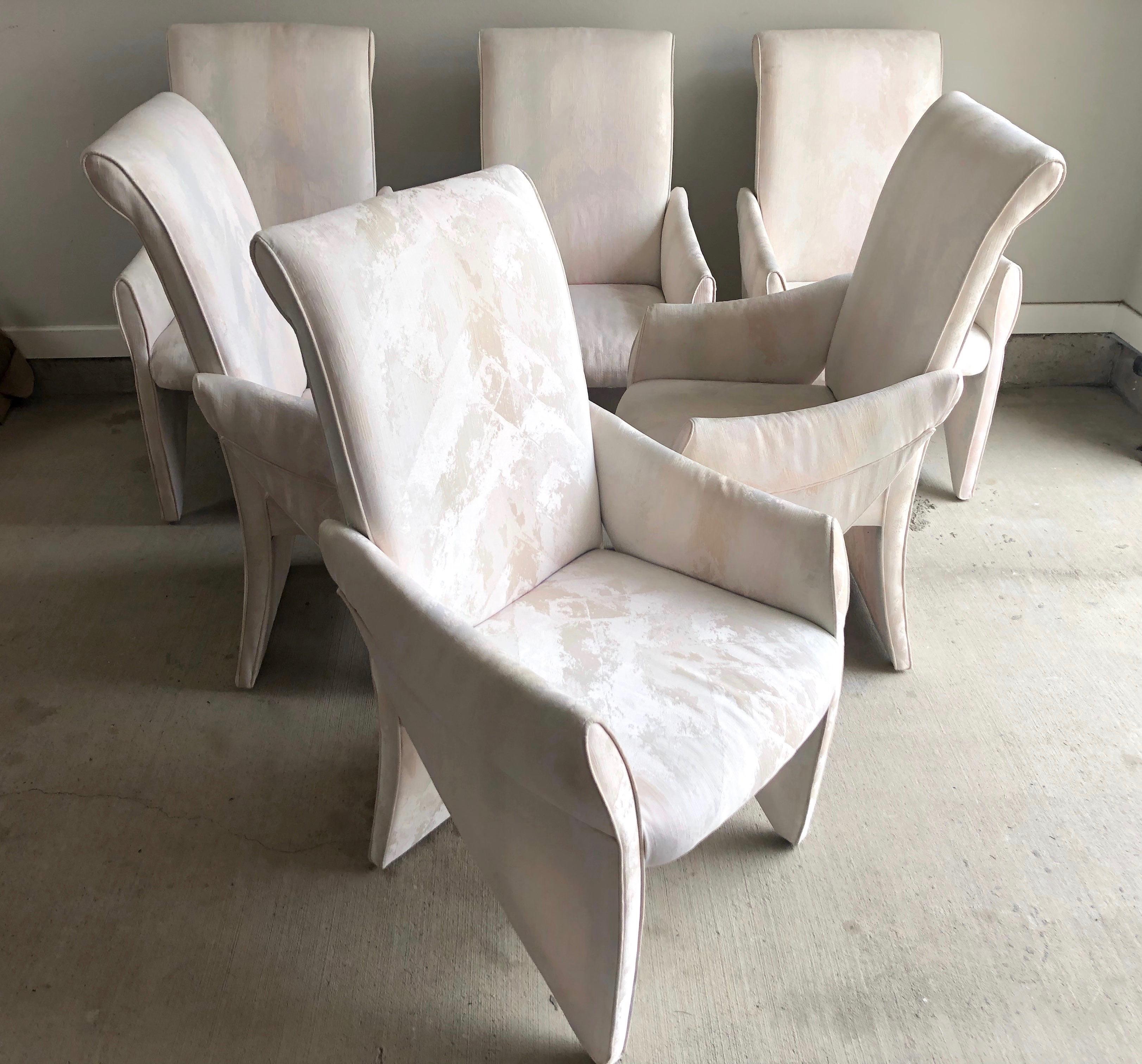 Modern Set of 6 Sculptural Dining Chairs by Carson’s of Highpoint For Sale