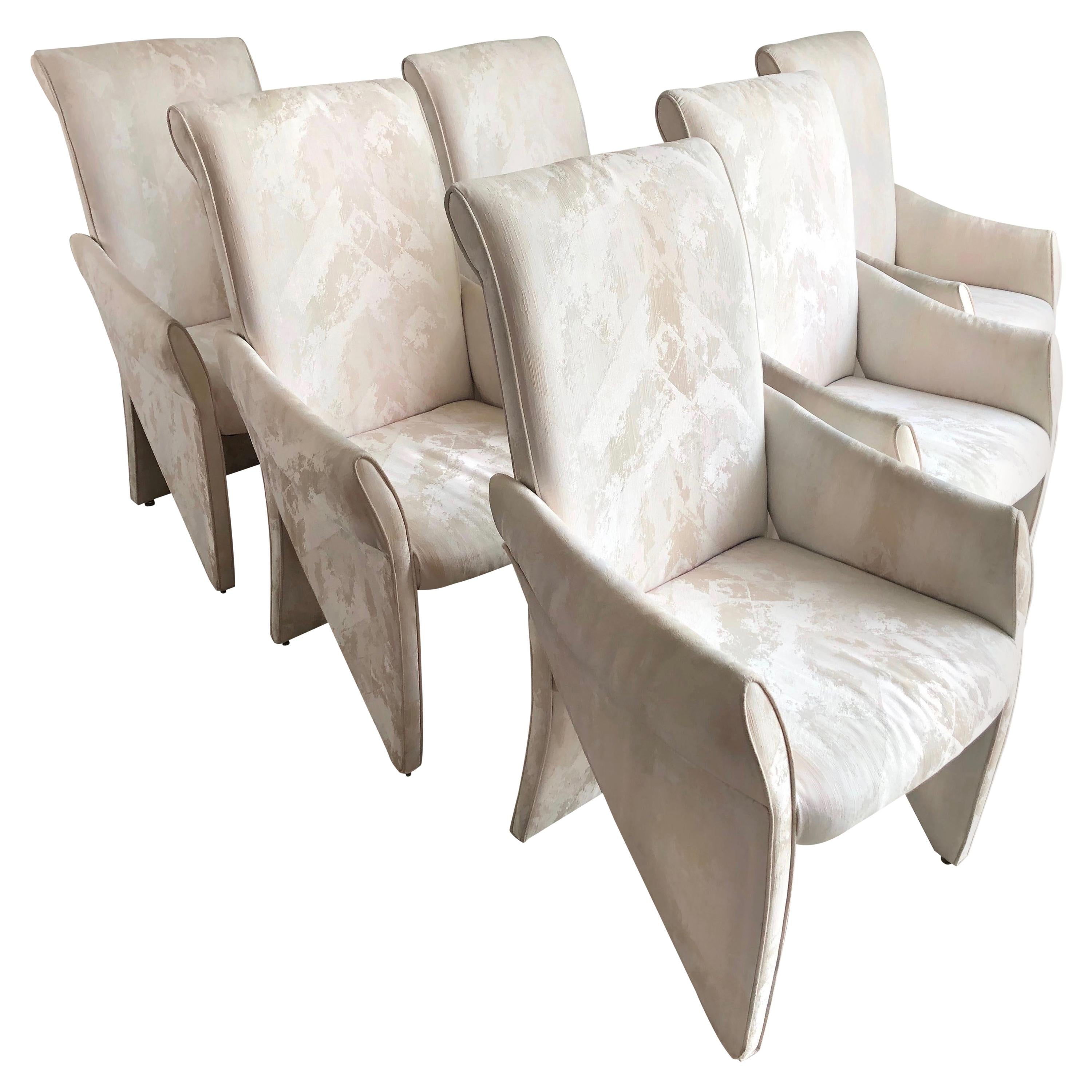 Set of 6 Sculptural Dining Chairs by Carson’s of Highpoint For Sale