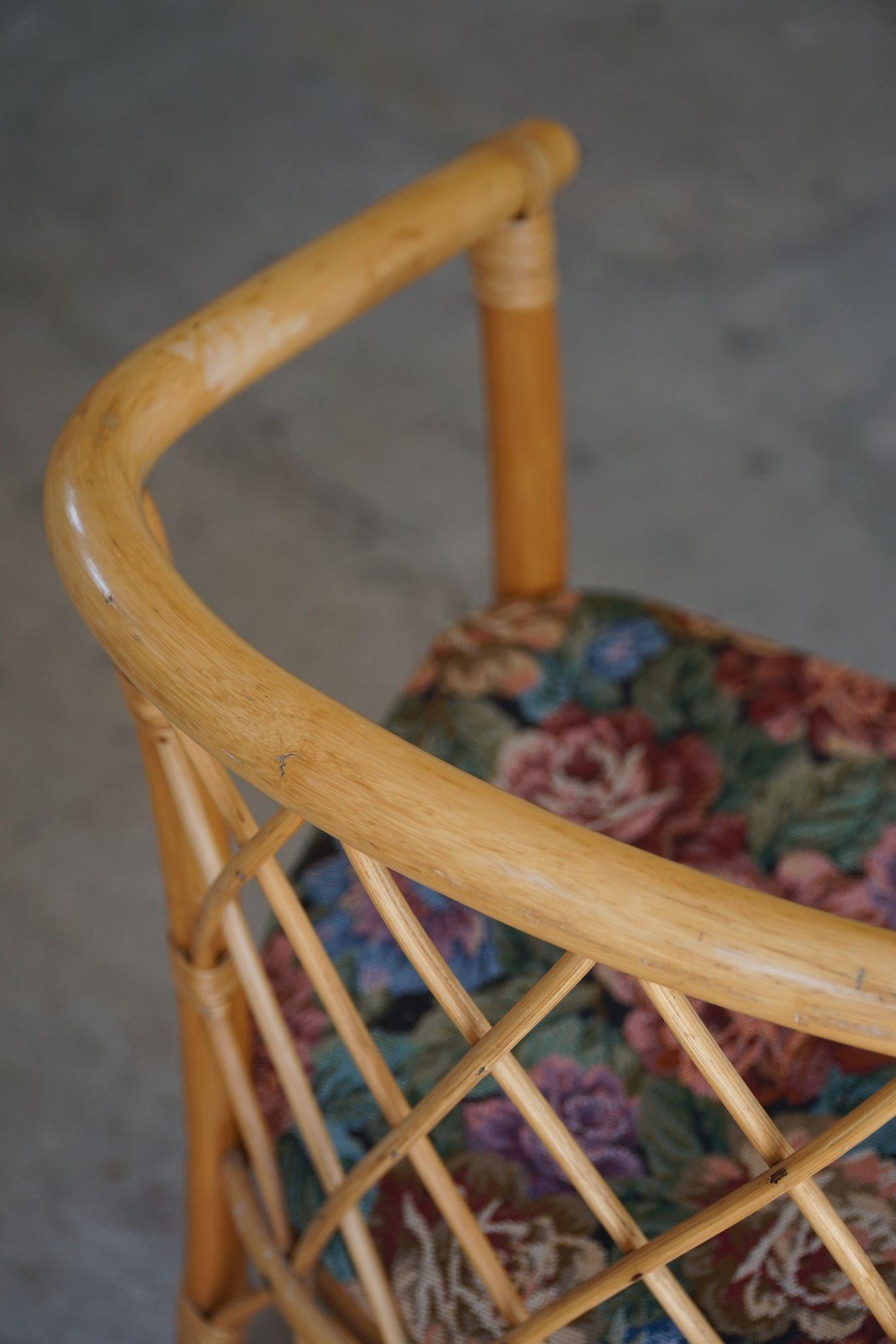 Ensemble de 6 chaises de salle à manger sculpturales en bambou vintage, danoises modernes, fabriquées dans les années 1960 en vente 5