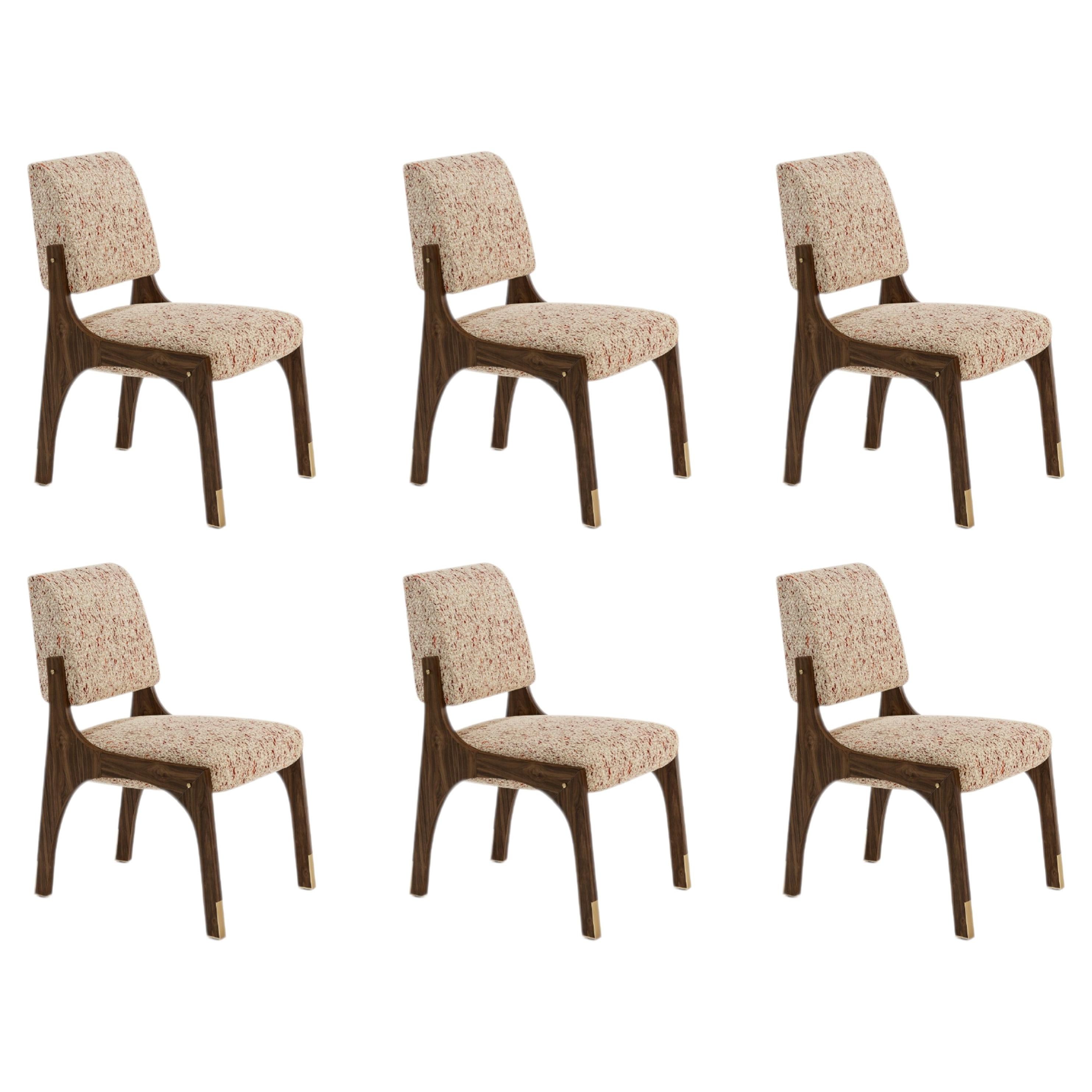 6er set skulpturale esstischstühle Arches II aus nussbaumholz von InsidherLand