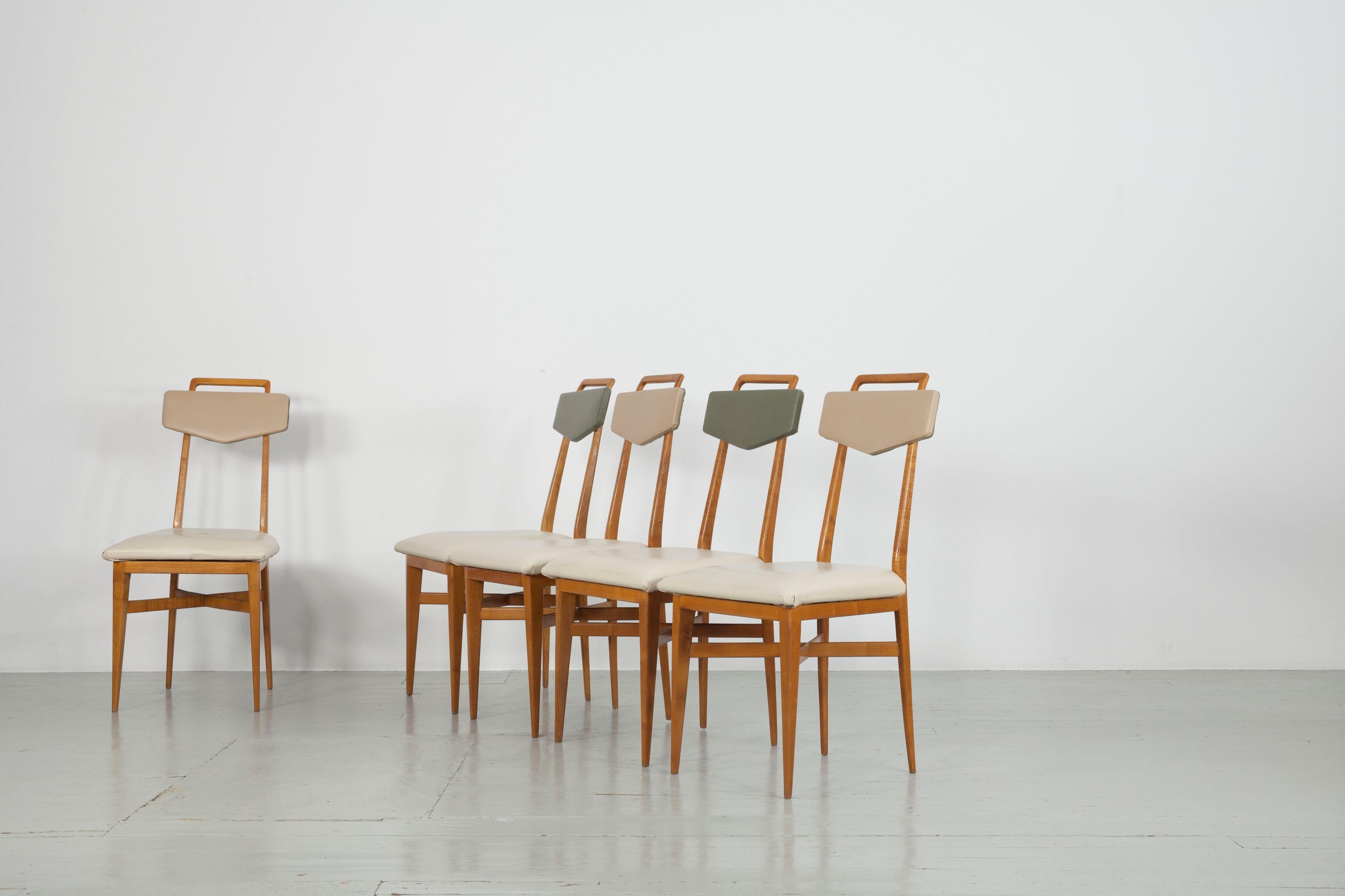 Set of 6 Scuola Torinese Chairs, Italy, 1950s For Sale 3