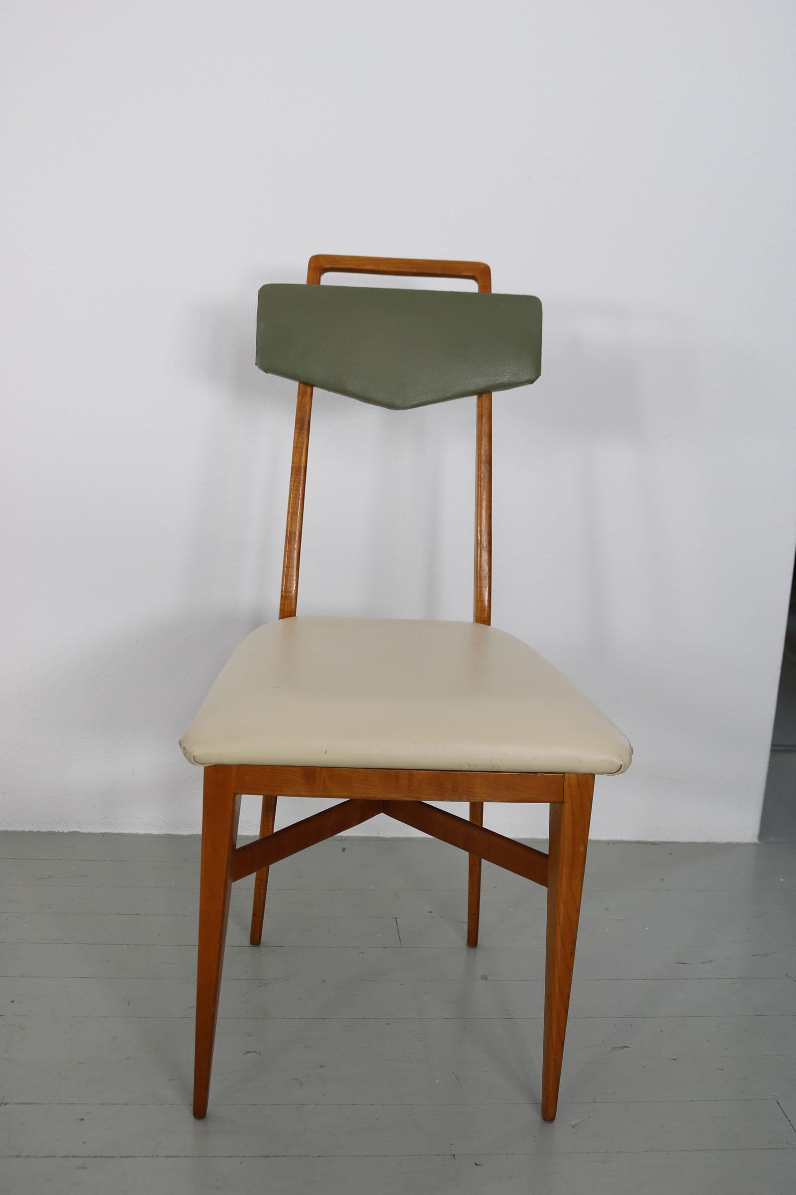 Set of 6 Scuola Torinese Chairs, Italy, 1950s For Sale 4