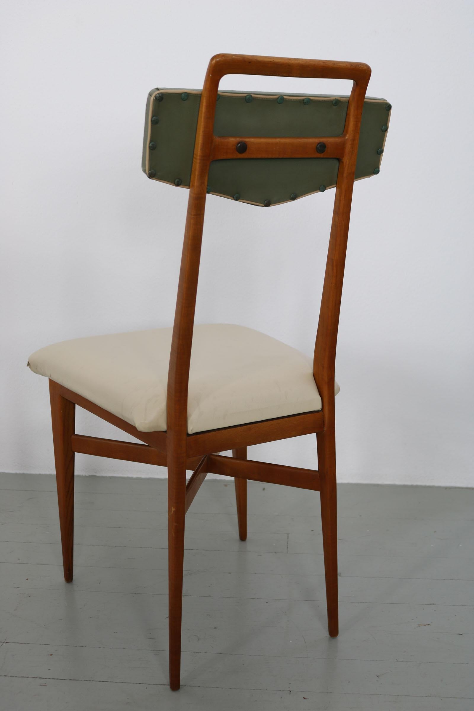Set of 6 Scuola Torinese Chairs, Italy, 1950s For Sale 7