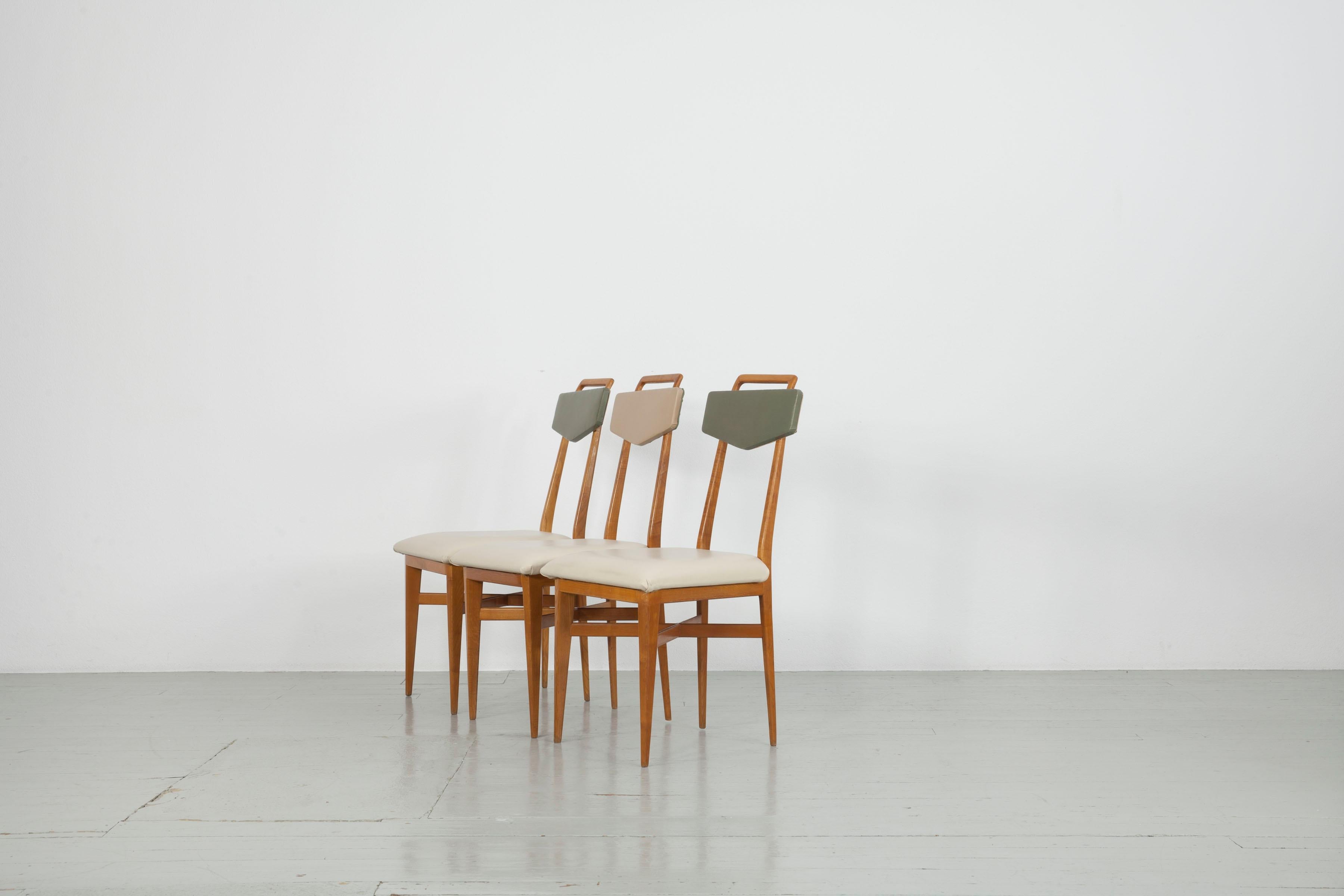 Set of 6 Scuola Torinese Chairs, Italy, 1950s For Sale 1