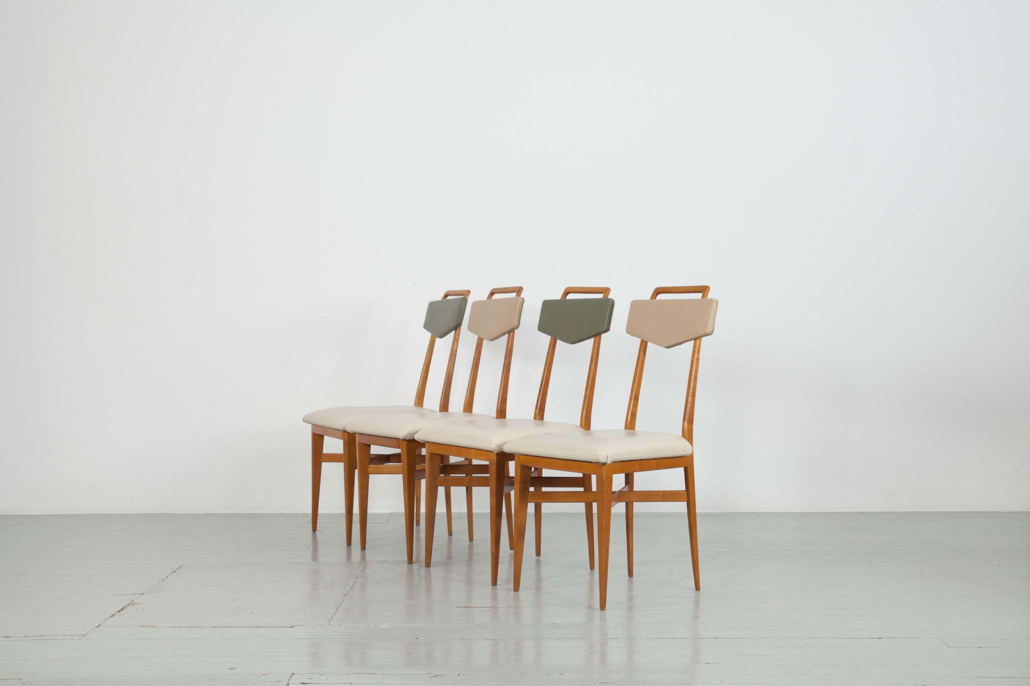 Set of 6 Scuola Torinese Chairs, Italy, 1950s For Sale 2