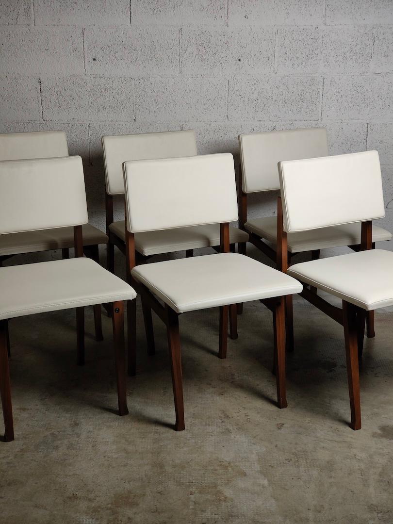 Mid-Century Modern Ensemble de 6 chaises SD9 « Luisella » de Franco Albini pour Poggi, Italie, années 60