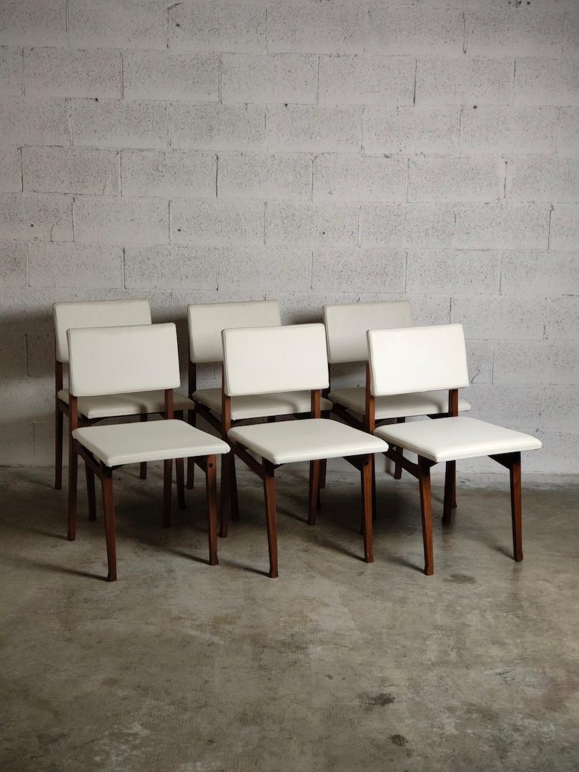 italien Ensemble de 6 chaises SD9 « Luisella » de Franco Albini pour Poggi, Italie, années 60