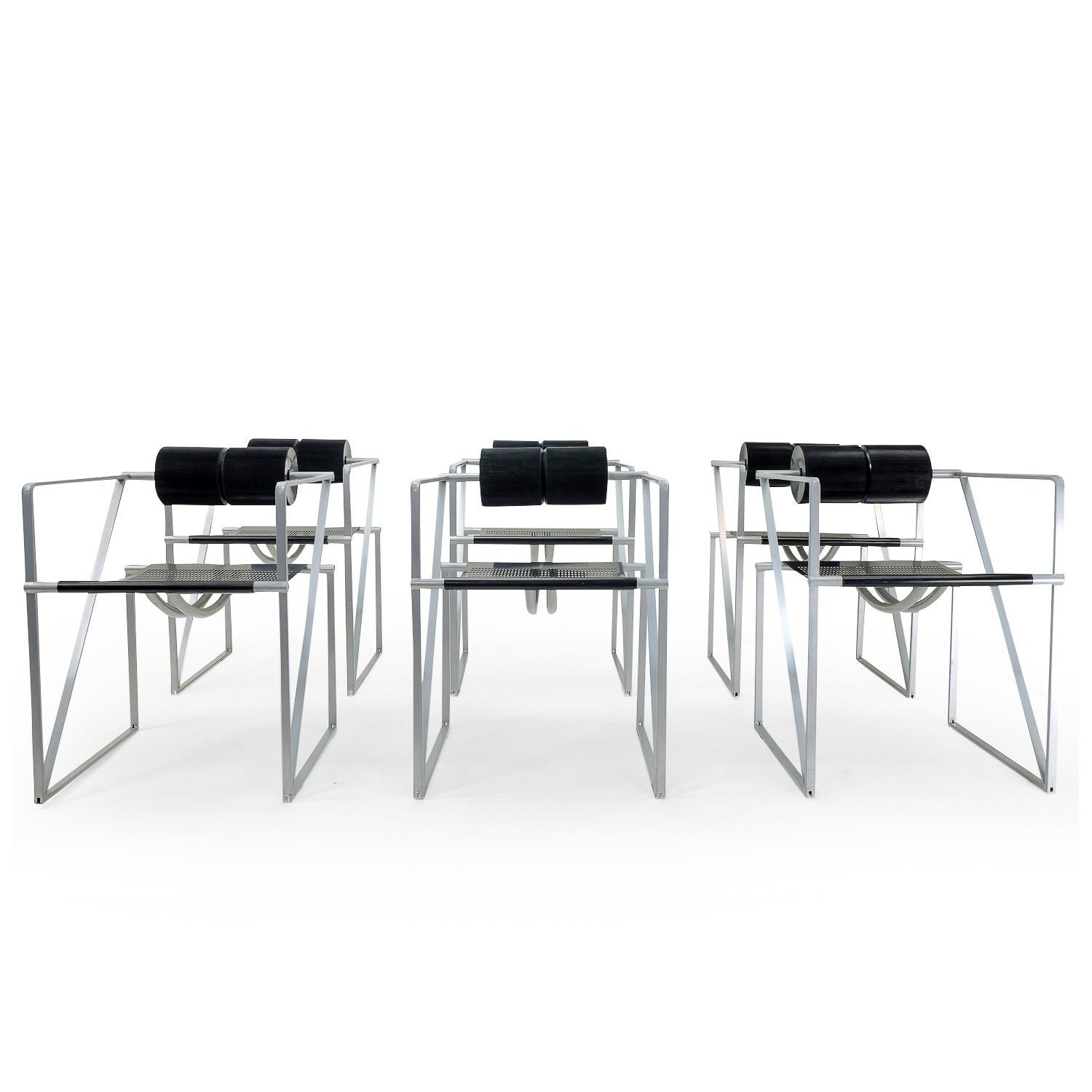 Late 20th Century Set of 6, Seconda Chairs by Swiss Architect Mario Botta for Alias, 1980s For Sale