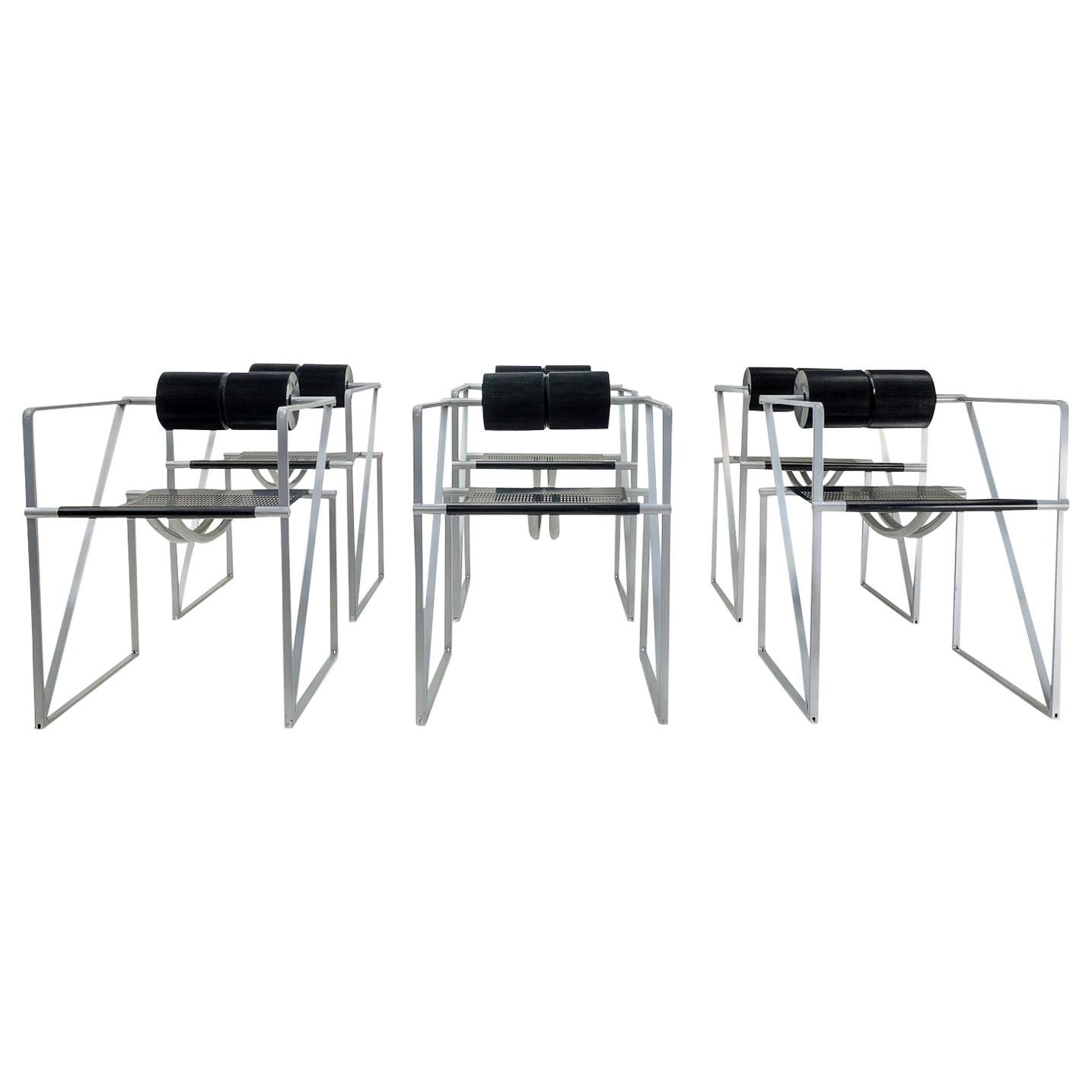 Set of 6, Seconda Chairs by Swiss Architect Mario Botta for Alias, 1980s For Sale