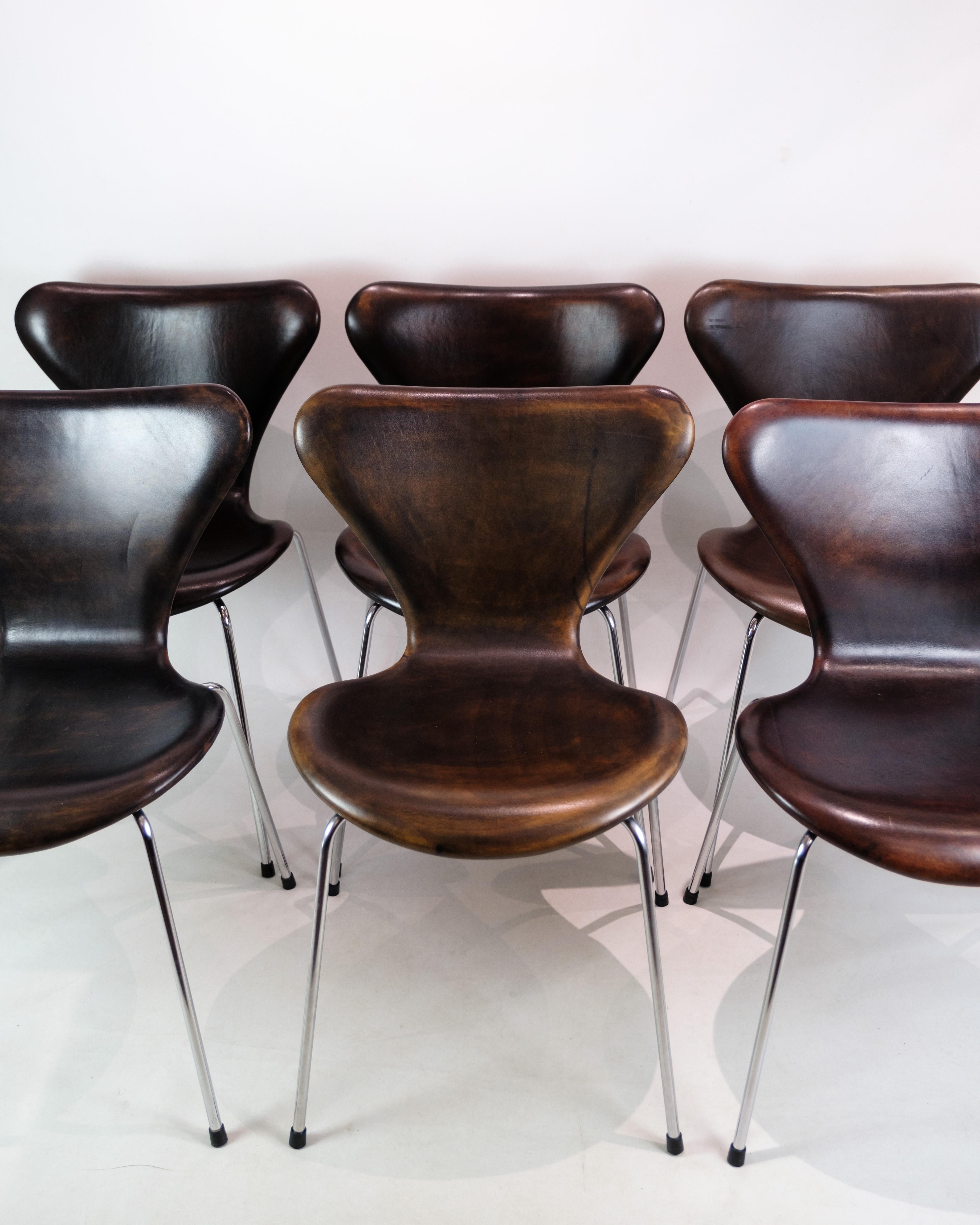 Ensemble de 6 chaises Seven, 3107, Arne Jacobsen, Fritz Hansen en vente 3