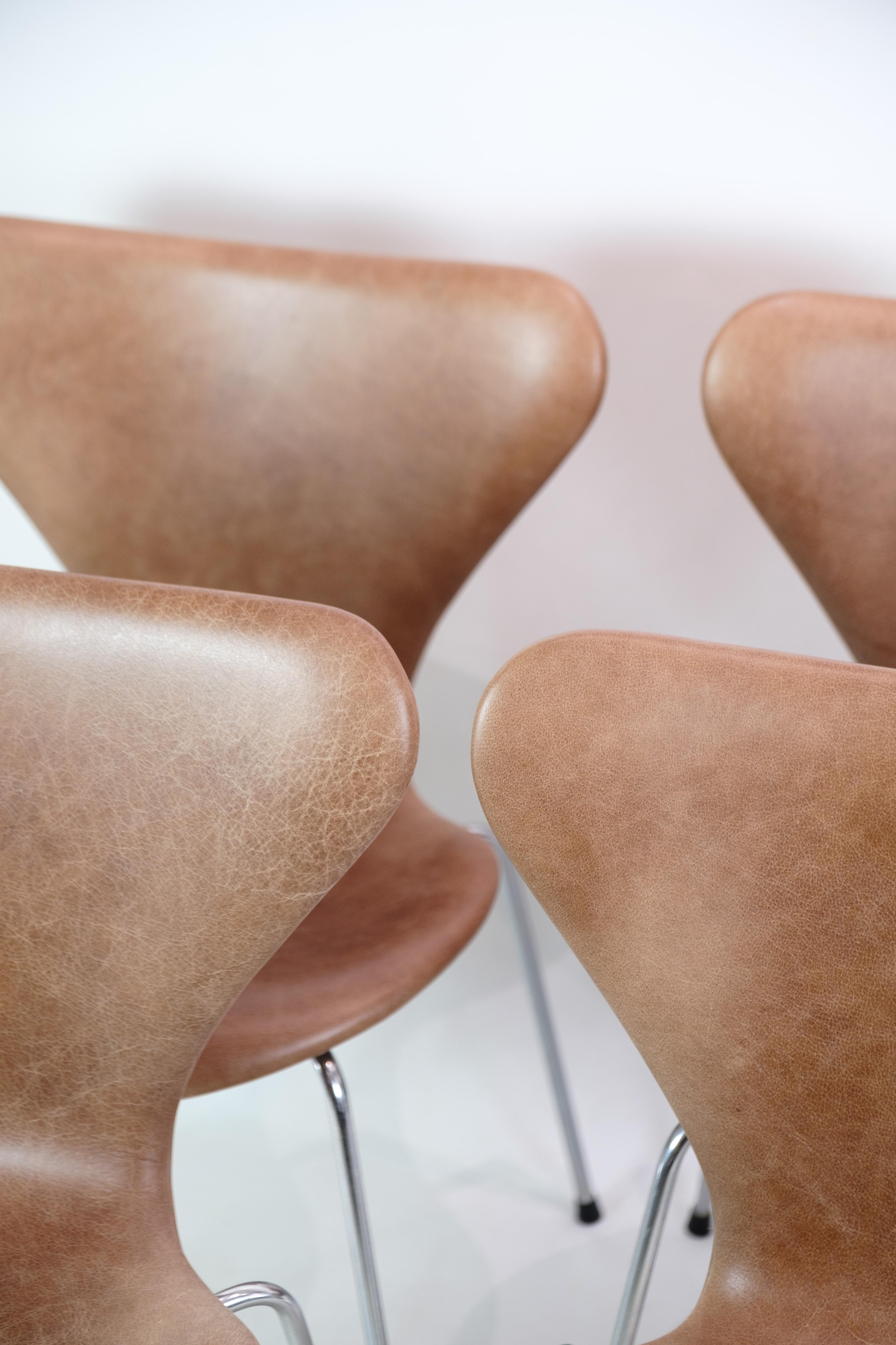 Set of 6 Seven Chairs, 3107, Arne Jacobsen, Fritz Hansen For Sale 2