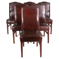 Set of 6 Sheepskin Leather Dining Table Chairs 1970 Netherlands