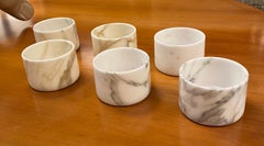 Set of 6 Short Carrara Marble Glasses, Italy