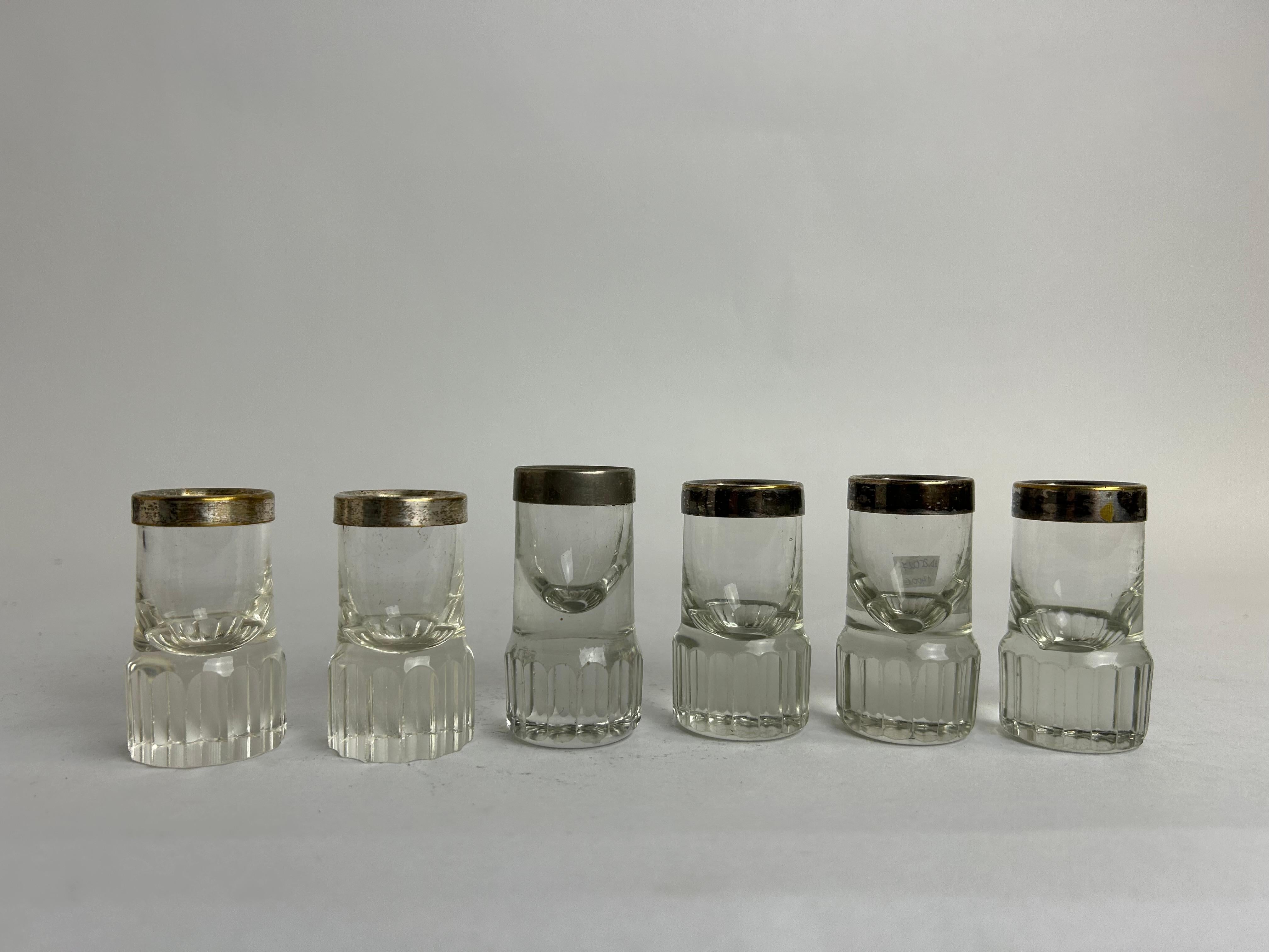 Set of 6 shot glasses by Adolf Loos for Bakalowits & Söhne In Good Condition For Sale In Banská Štiavnica, SK