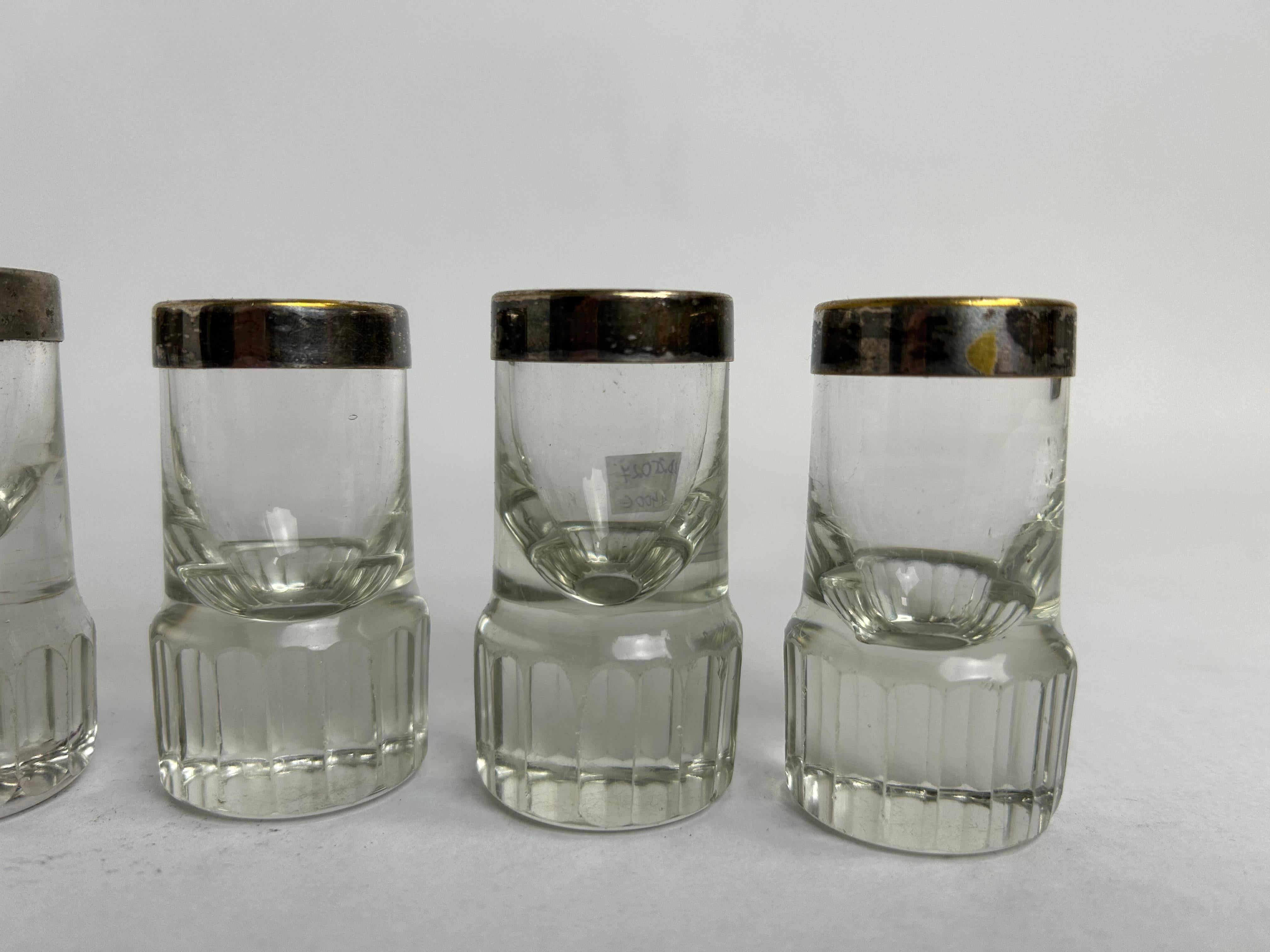 Early 20th Century Set of 6 shot glasses by Adolf Loos for Bakalowits & Söhne For Sale
