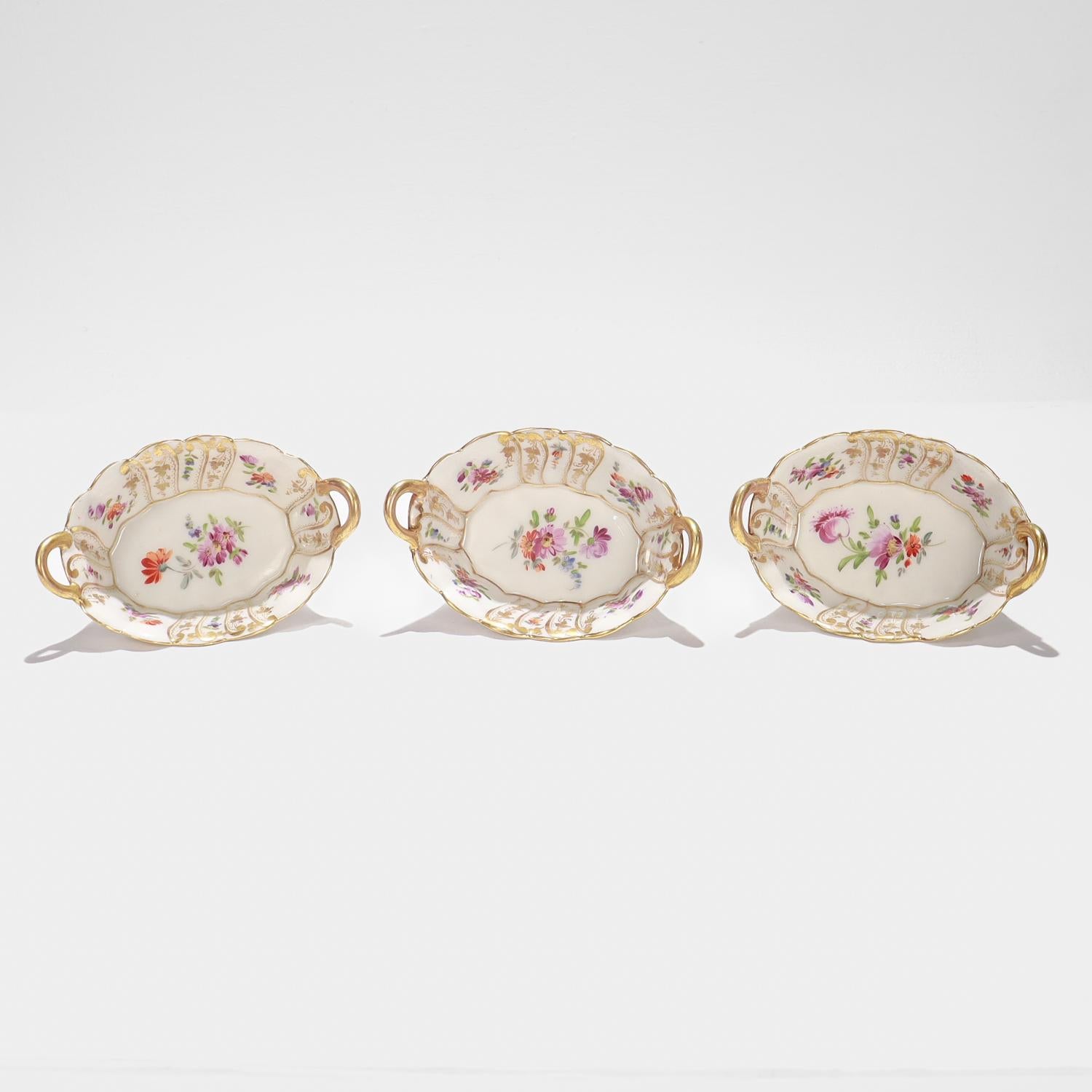 Set of 6 Signed Richard Klemm Dresden Porcelain Condiment Serving Bowls For Sale 2