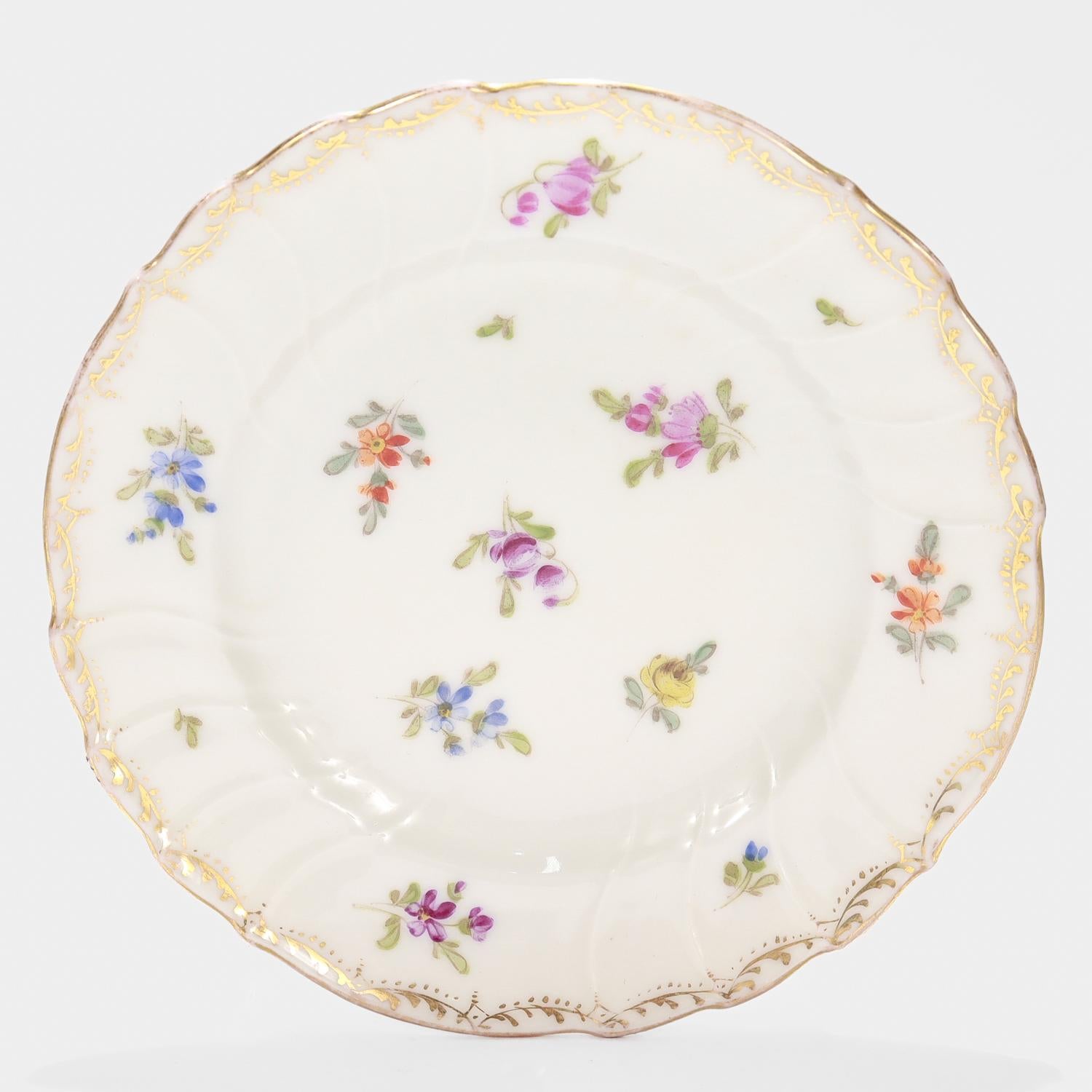 Lote de 6 Platos Petit Four de Dresden Porcelain firmados por Richard Klemm en venta 1