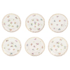 Set of 6 Signed Richard Klemm Dresden Porcelain Petit Four Plates