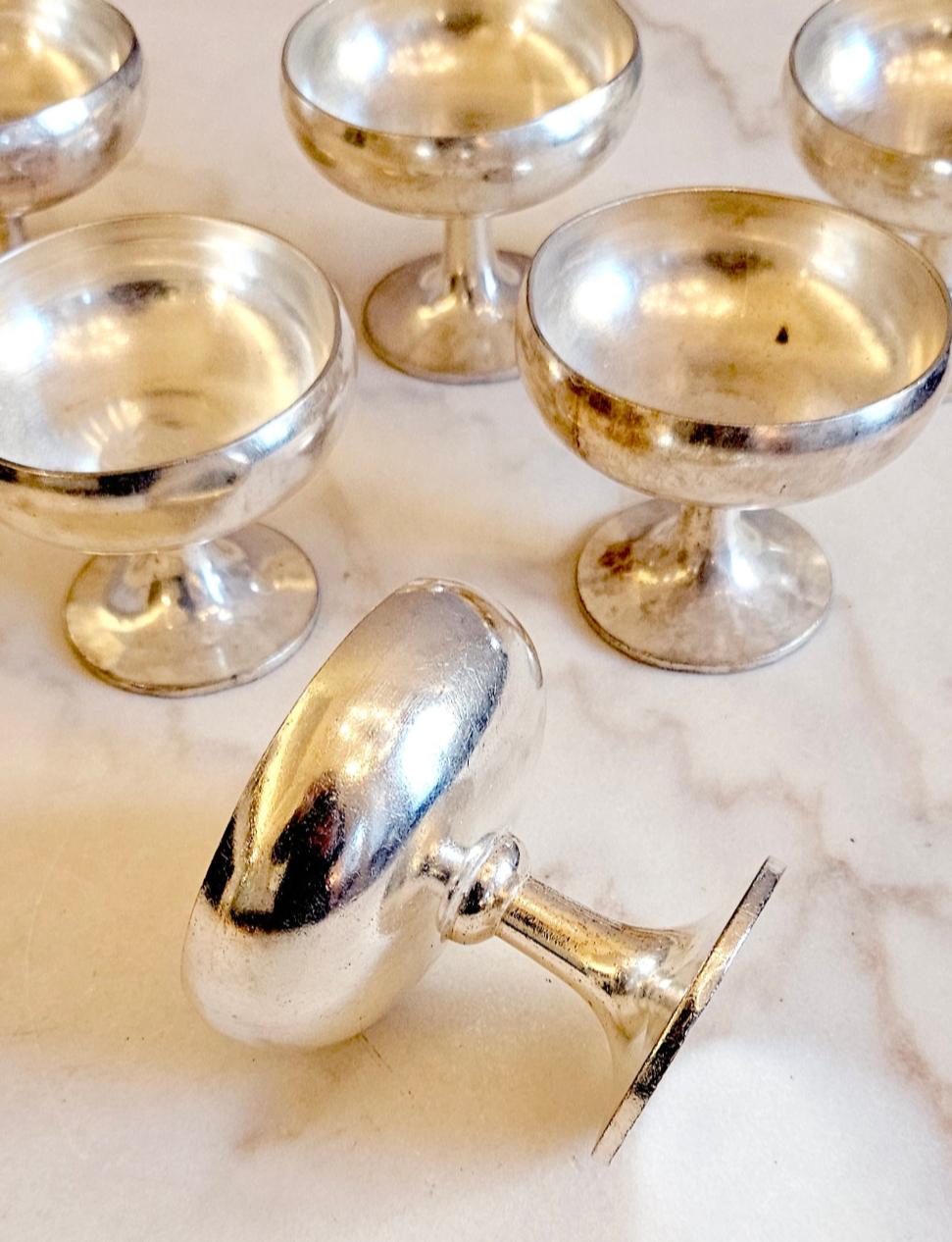 Ensemble de 6 bols Gelato Arthur Krupp Milano en argent Bon état à Florence, Tuscany