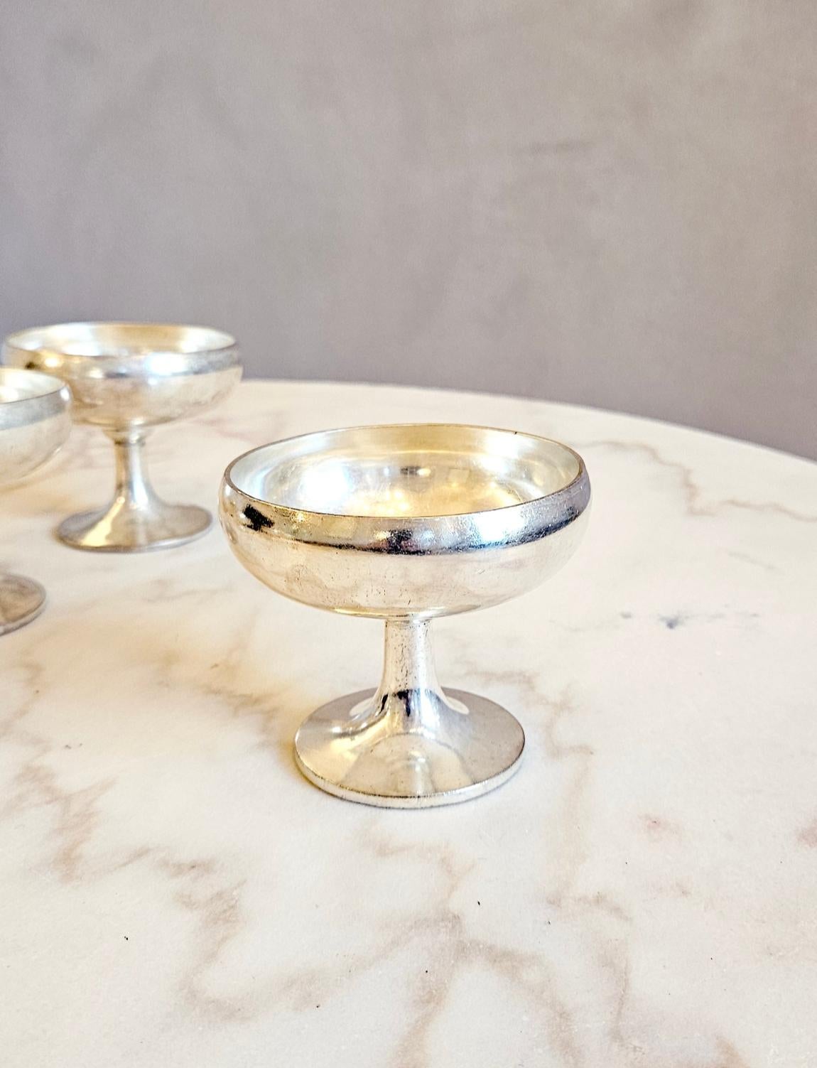 Ensemble de 6 bols Gelato Arthur Krupp Milano en argent 1