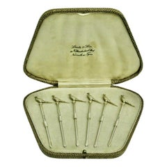 Set of 6 Silver Pheasant Cocktail Sticks, 1933, William Suckling Ltd, Birmingham