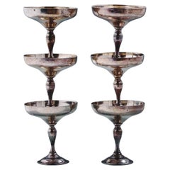 Set of 6 Silver-Plated Champagne Coupes