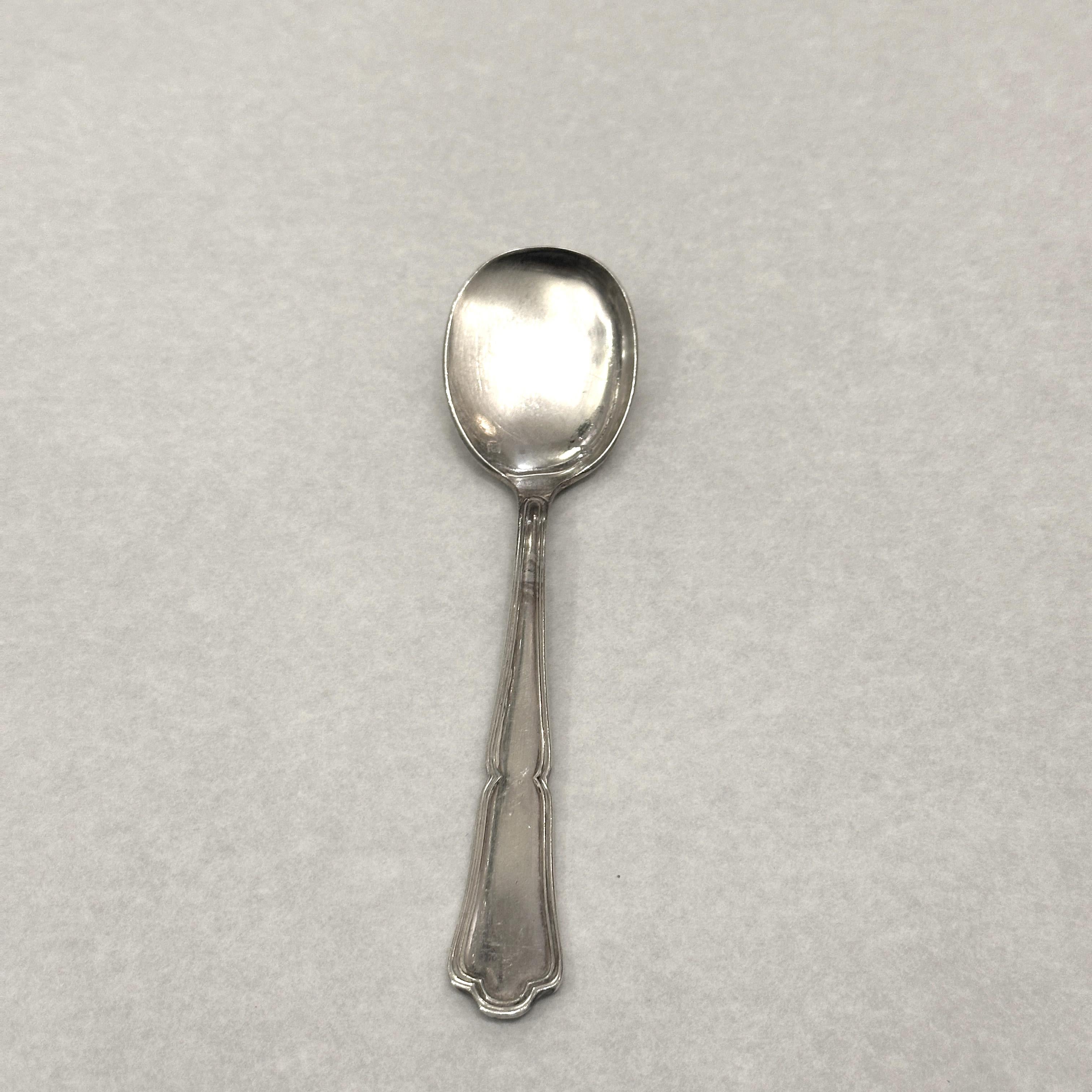 Français Ensemble de 6 cuillères à crème glacée en métal argenté de Dixi, 20ème siècle en vente