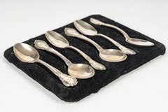 Set of 6 Silver-Plated Teaspoons, 19th Century, Napoleon III Period.