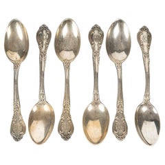 Set of 6 Silver-Plated Teaspoons, 19th Century, Napoleon III Period.