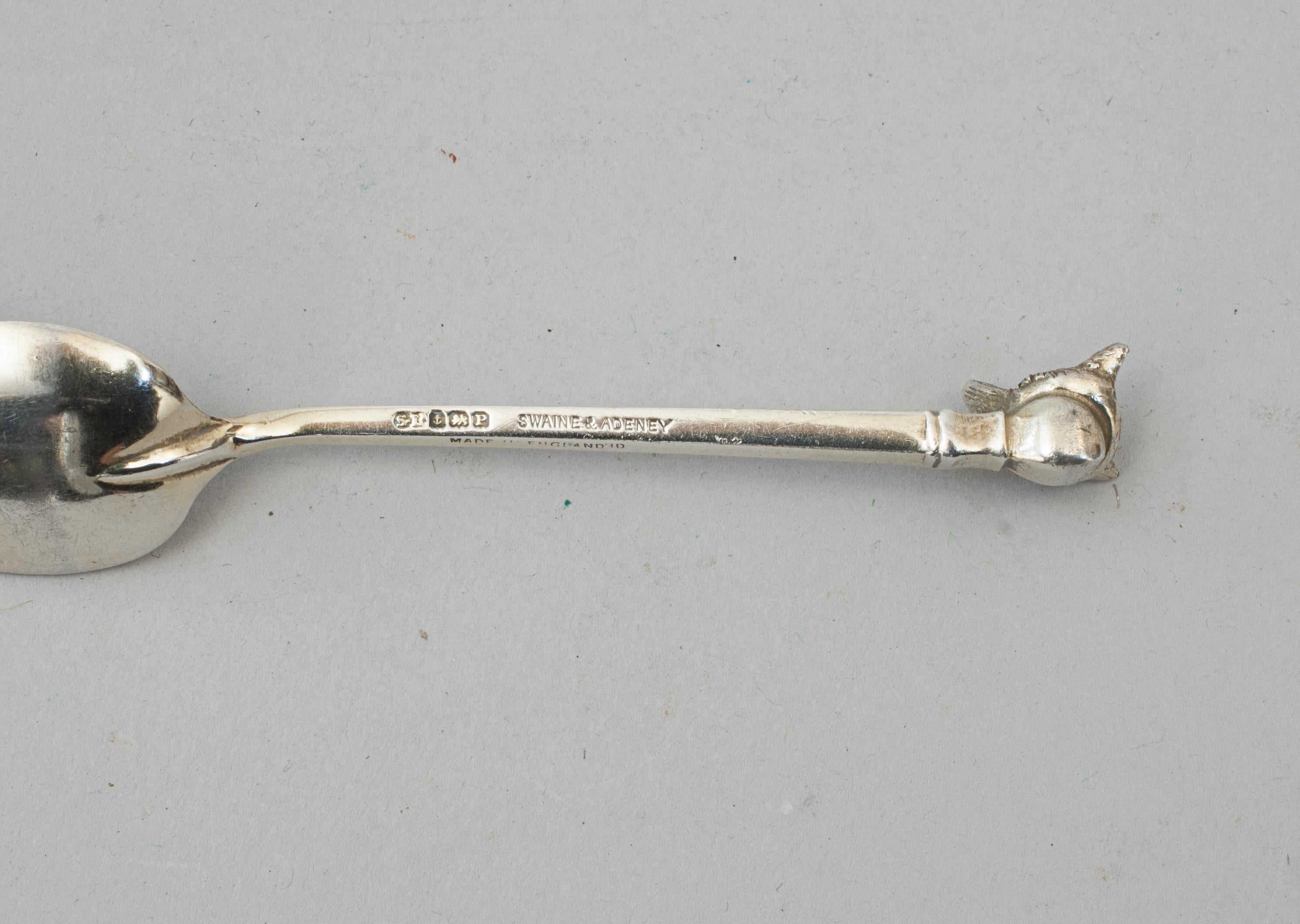 Set Of 6 Silver Spoons With Foxes Heads By Swaine And Adeney 4